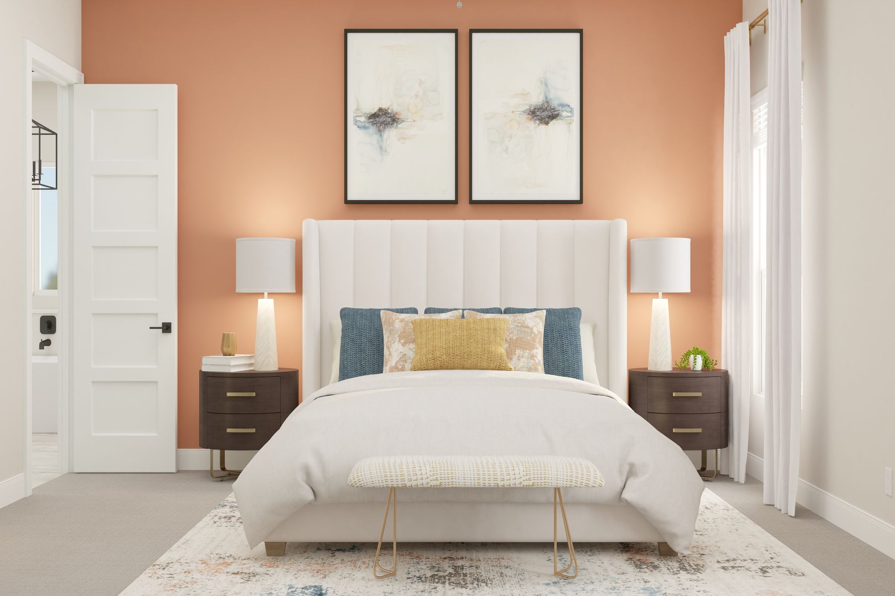 The master bedroom in the Timberline is spacious for the furniture of your choice, and a large window allowing natural light to come into the room.