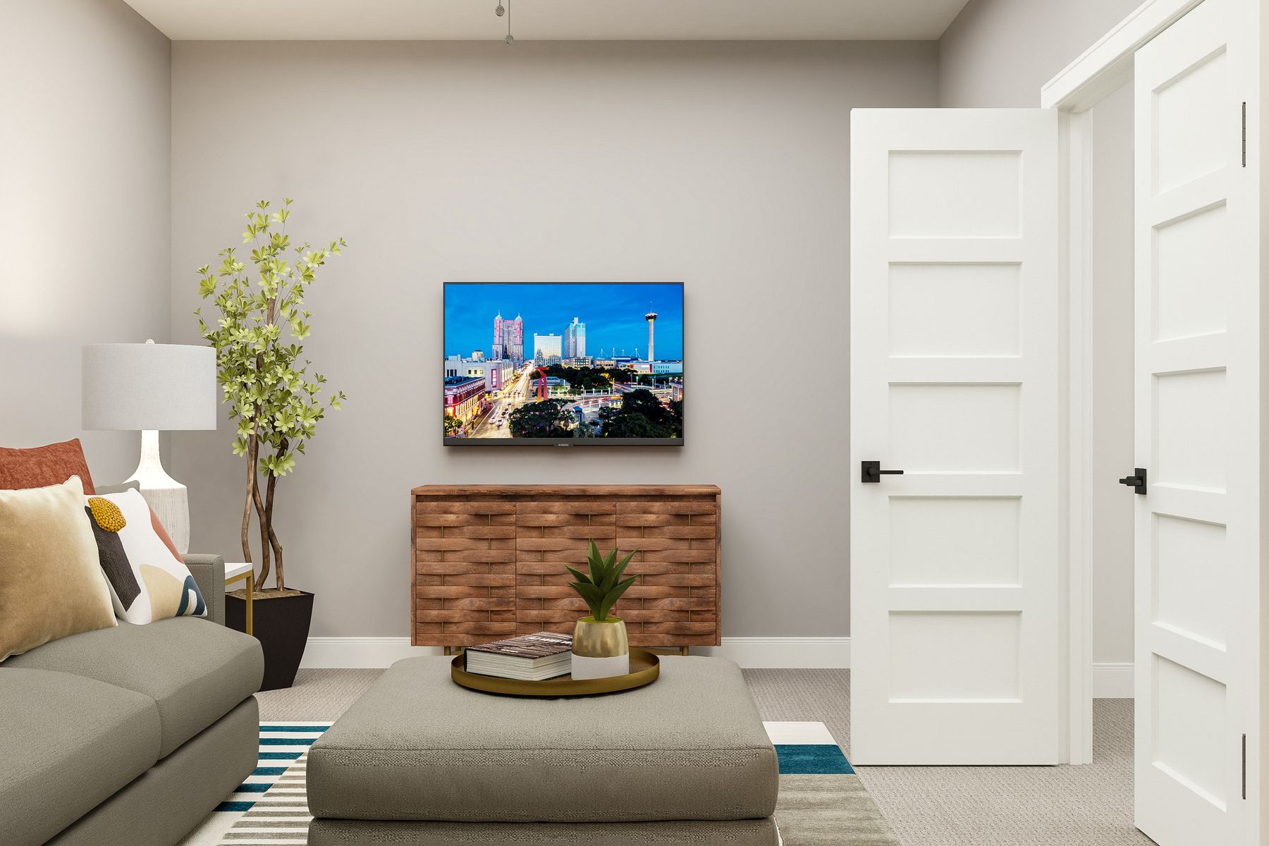 The flex room is a great space for a sitting room.