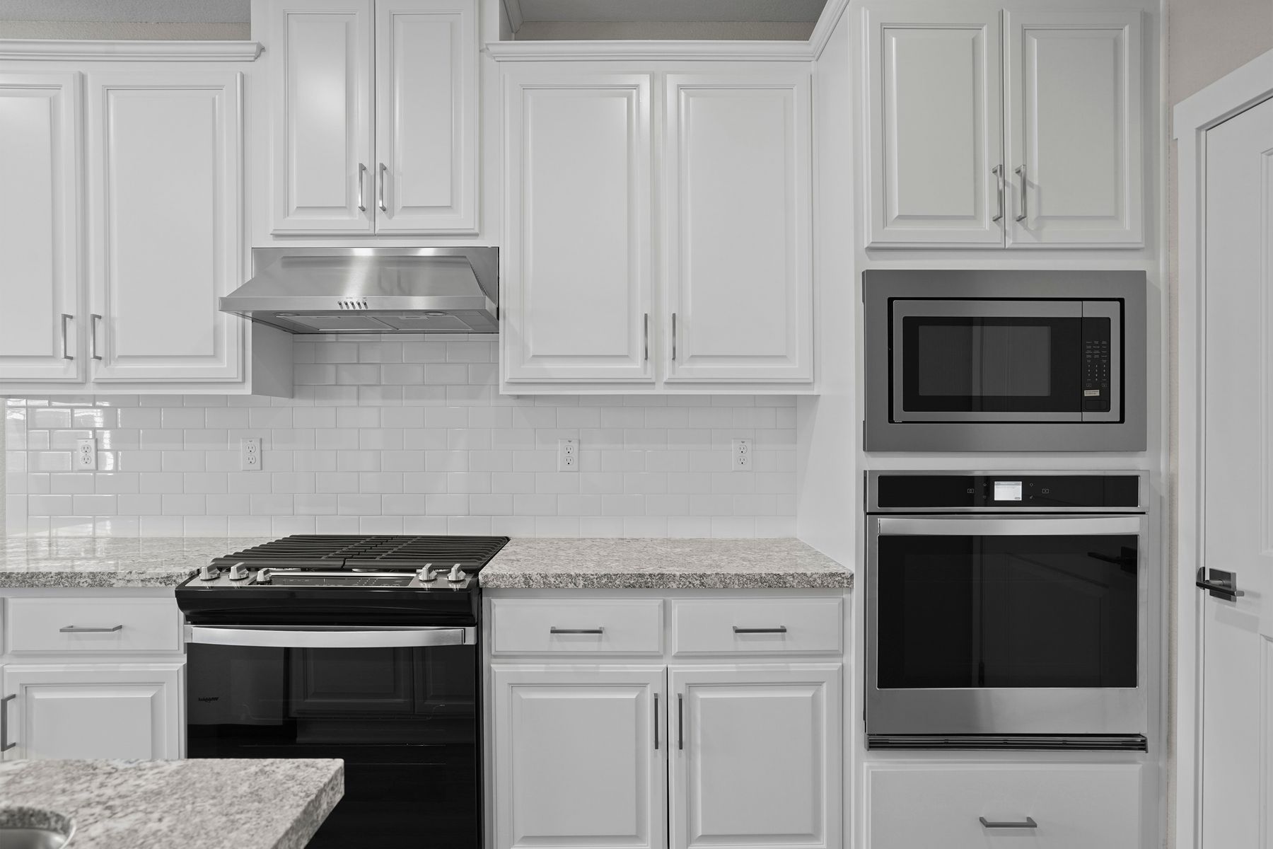 The kitchen feature upgraded appliances