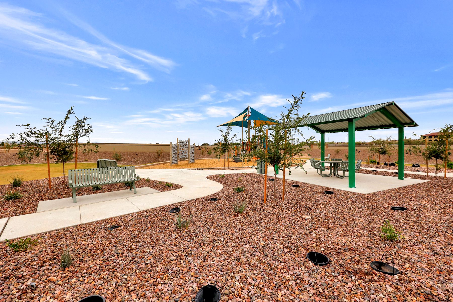 The park offers a childrens playground and shade ramada.
