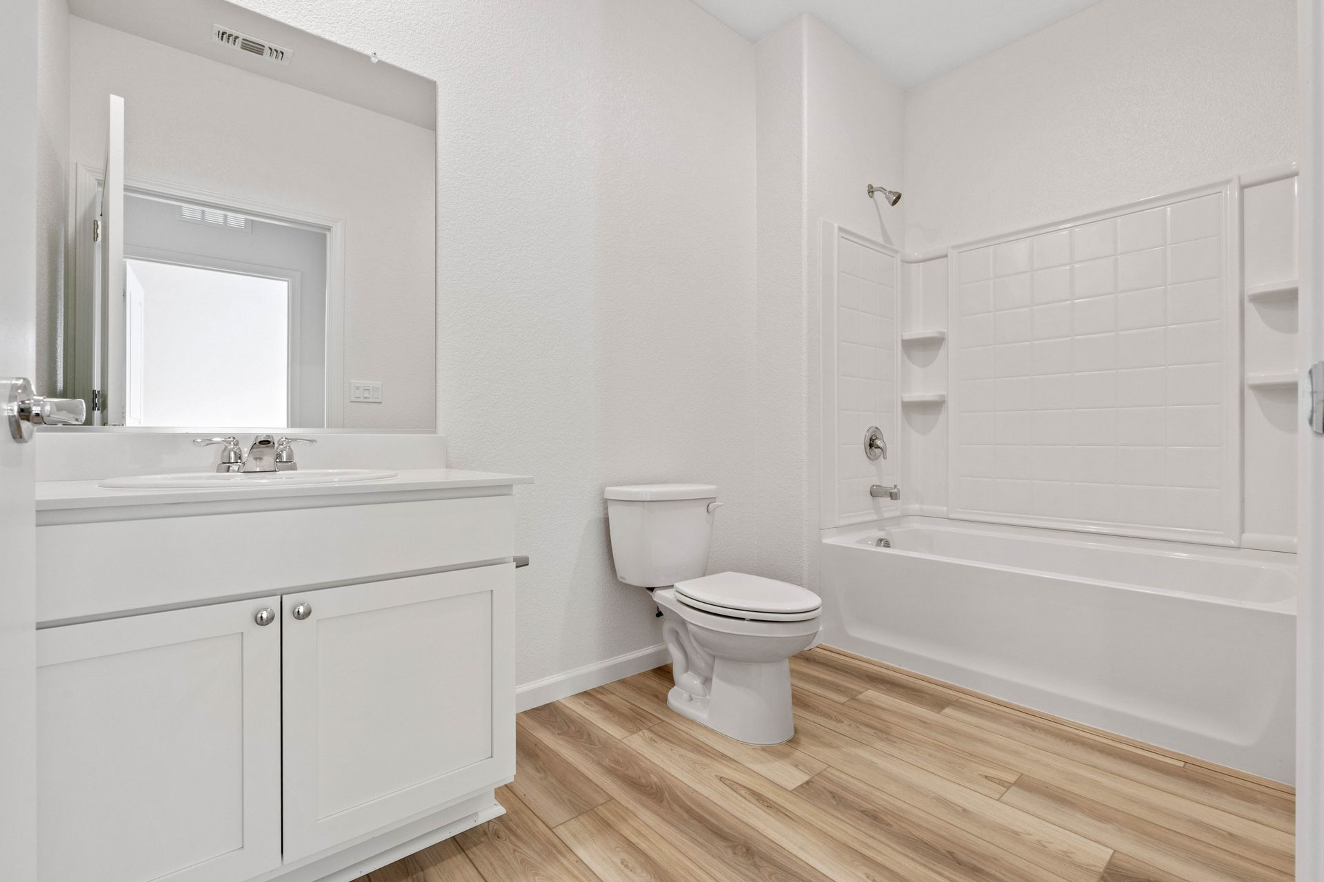 The secondary bathroom