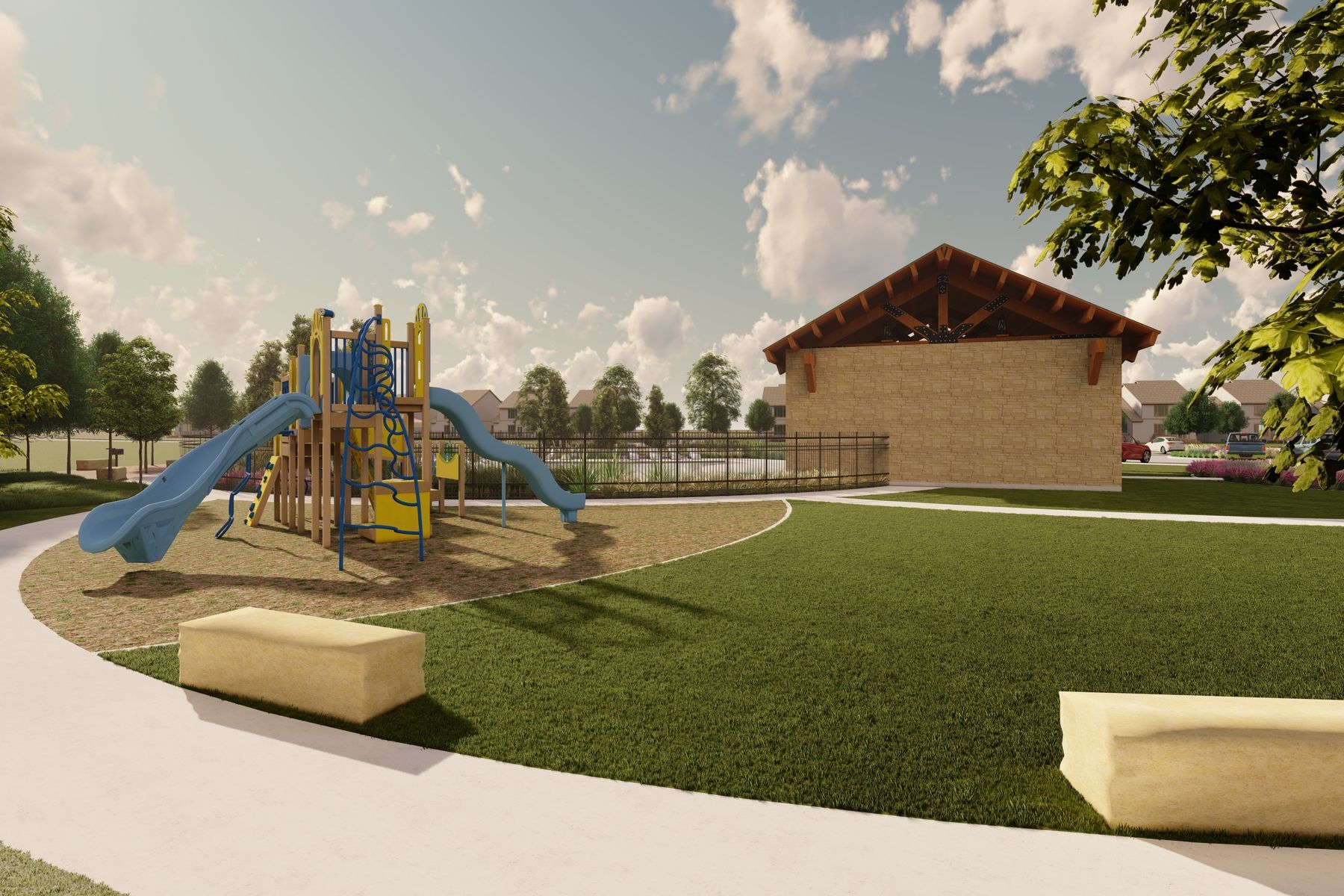 Rendering of the playground at Retreat at Fossil Creek