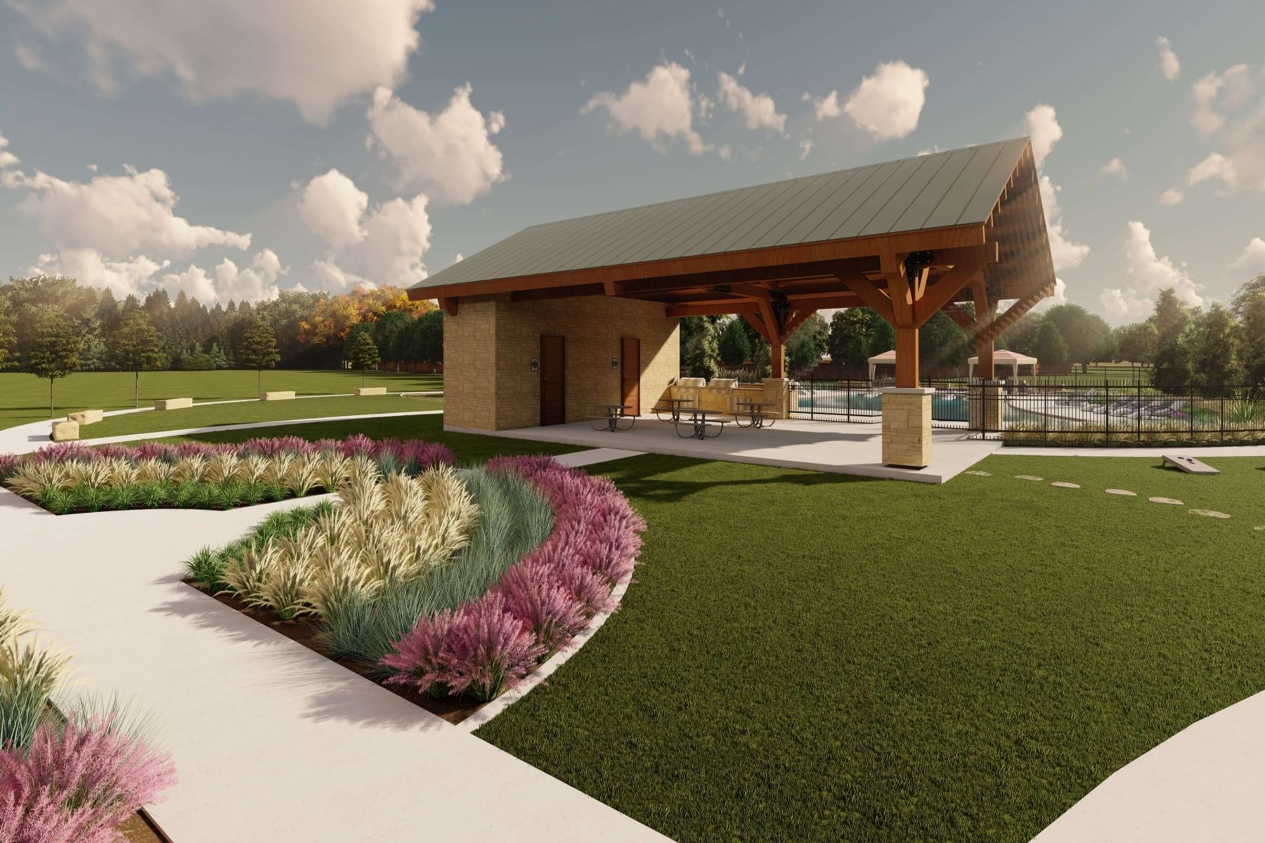 Rendering of the pavillion at Retreat at Fossil Creek
