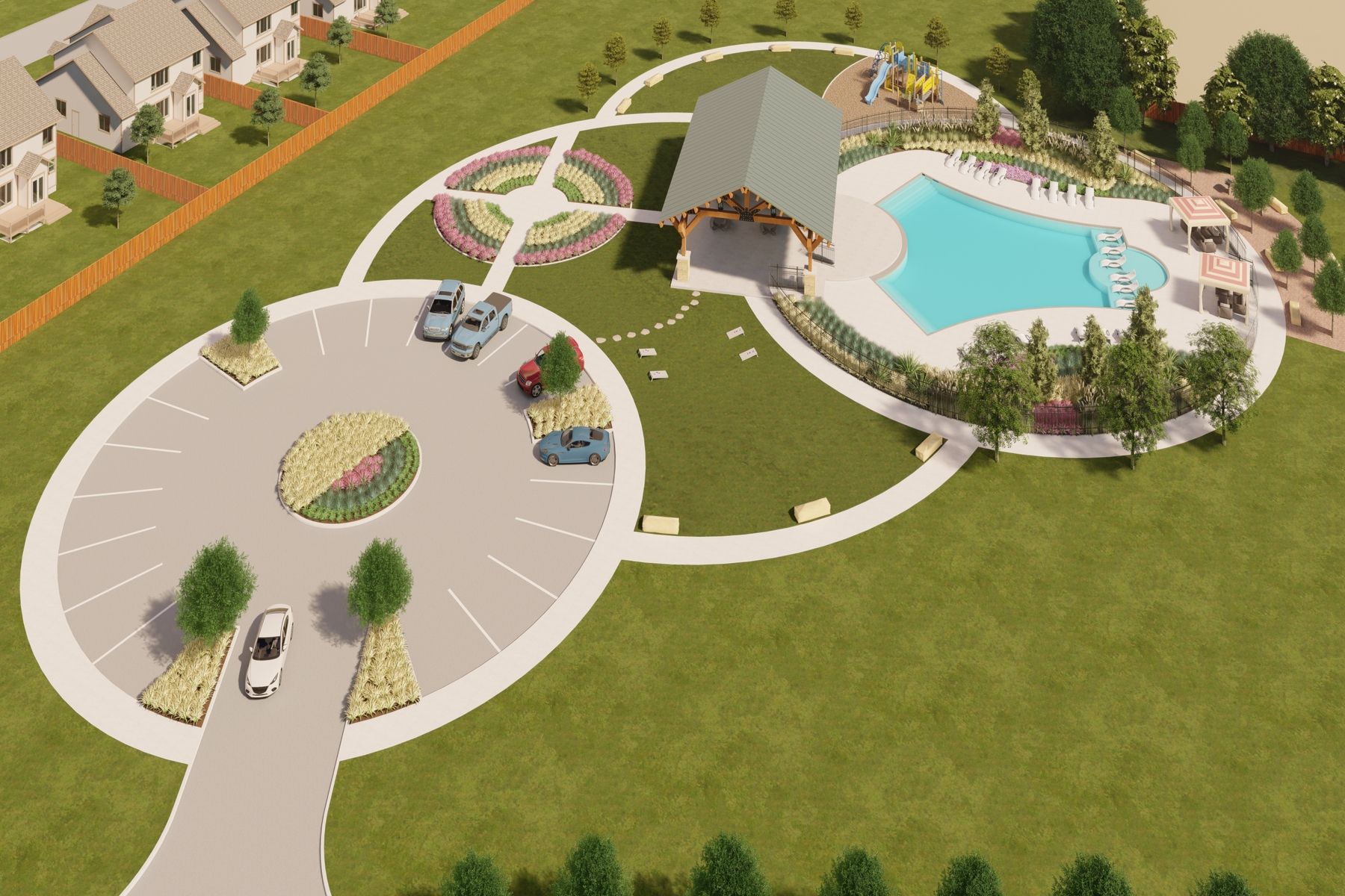 Rendering of the community amenities at Retreat at Fossil Creek.