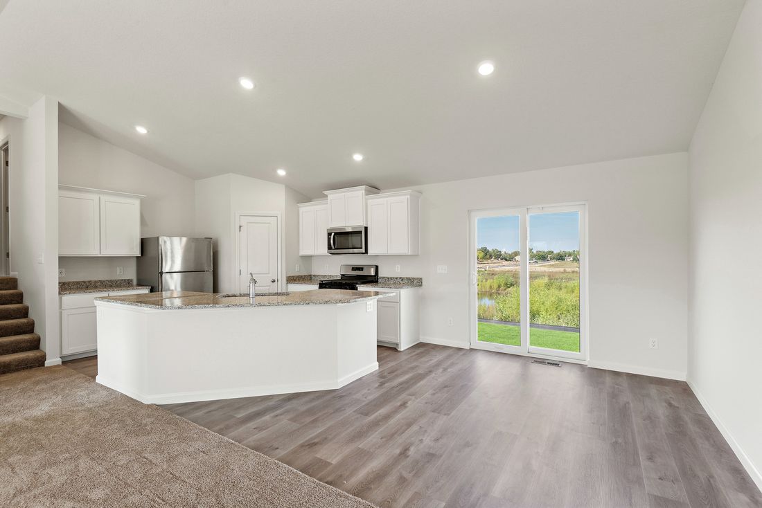 The dining room is connected to the chef ready kitchen.