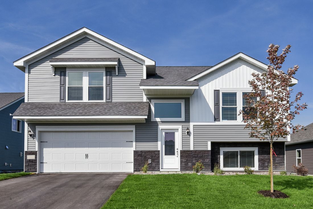 The Lincoln is a beautiful two story home with siding!