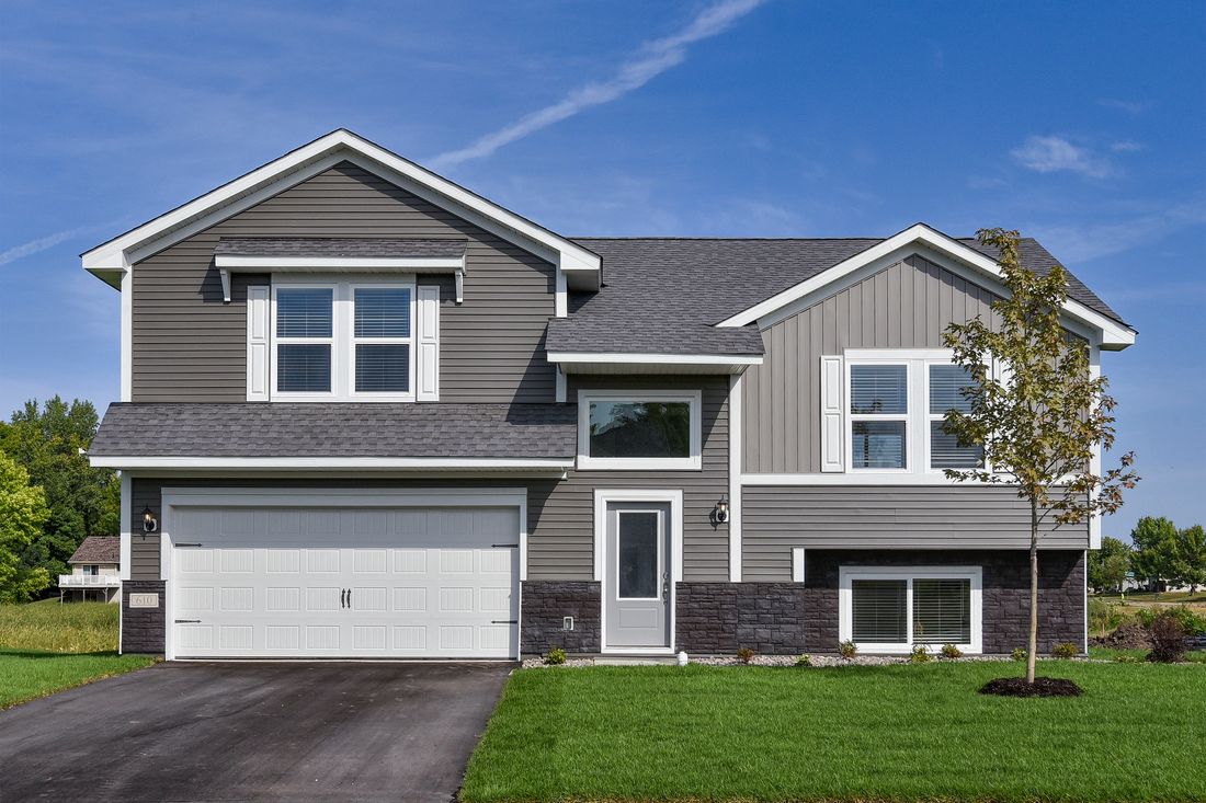 The Lincoln is a beautiful two story home with siding!