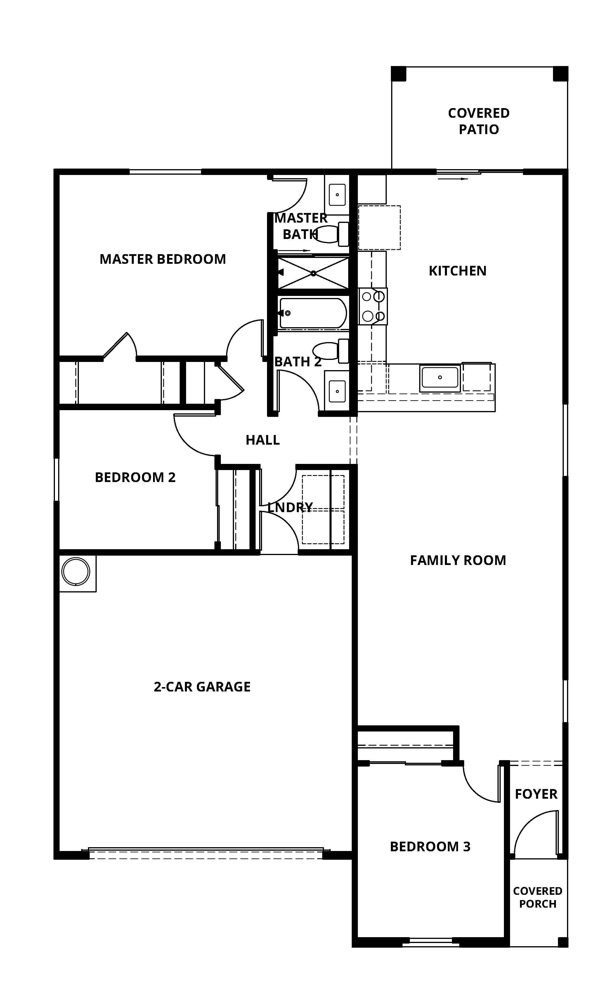 The Bayside has a spacious family room and chef ready kitchen