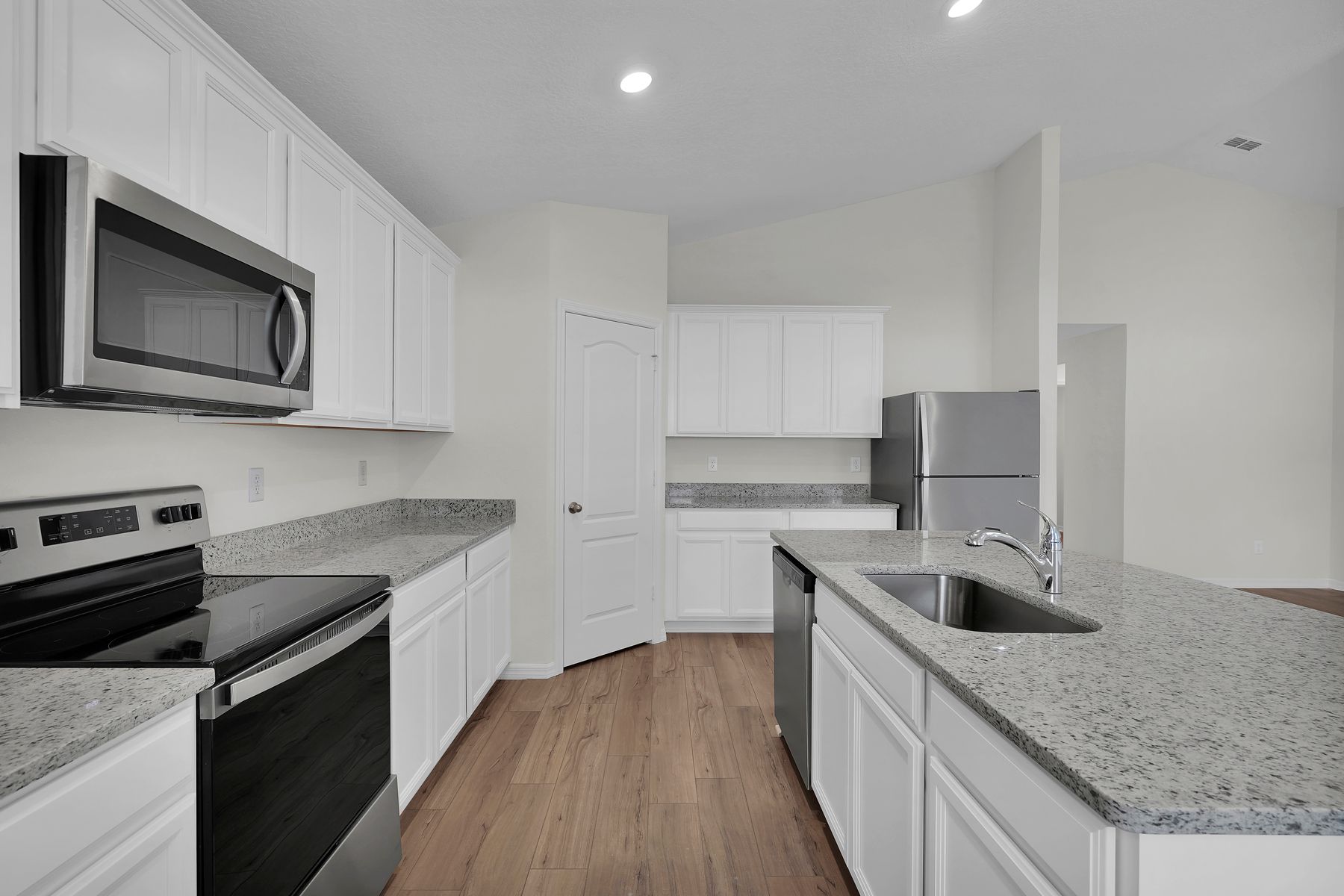 Enjoy the upgraded kitchen that includes stainless steel appliances