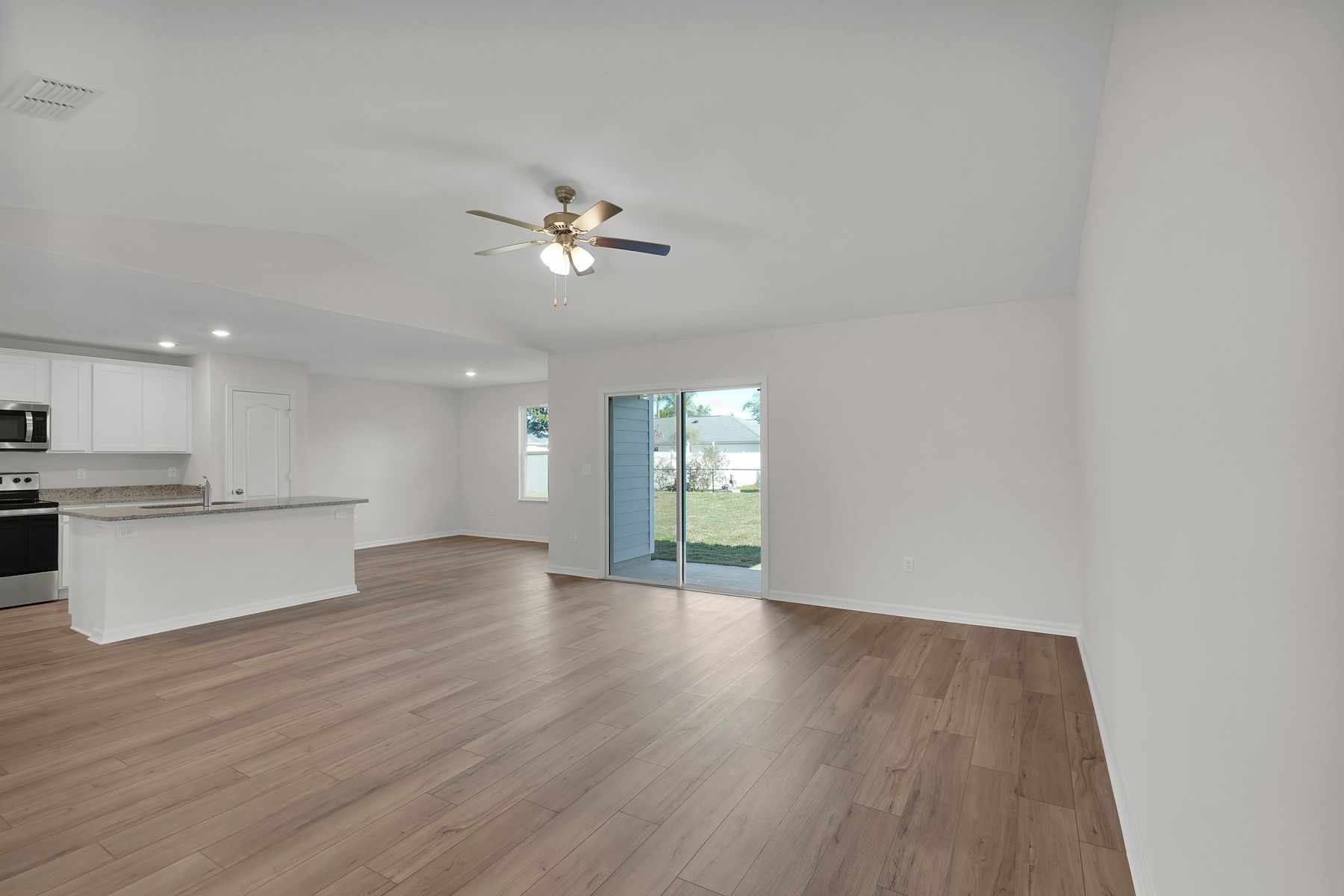 This family room opens to backyard patio.