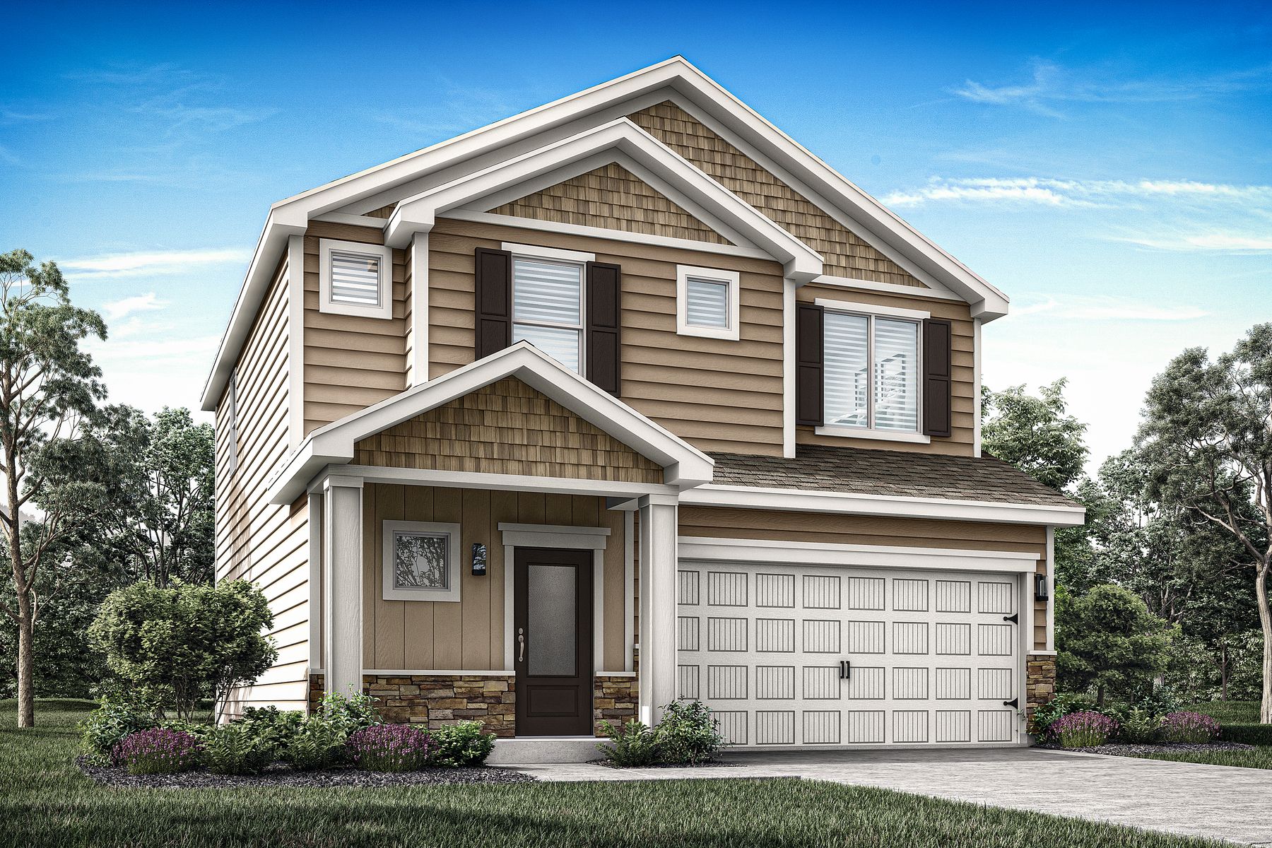 The Cypress is beautiful 3 bedroom home with siding.