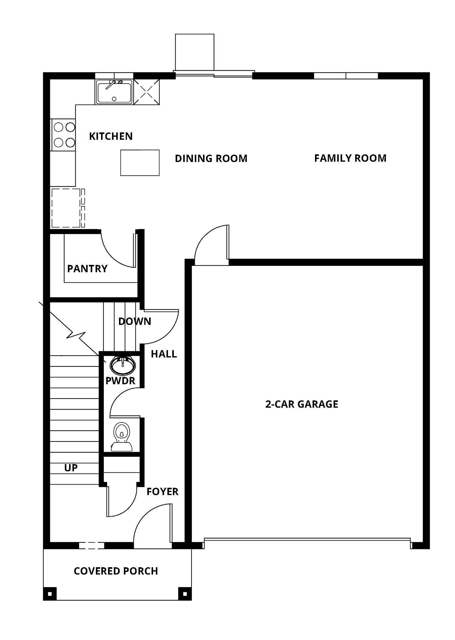 The Cypress has a chef ready kitchen and spacious family room.
