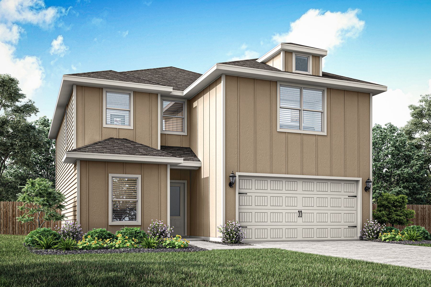 The Driftwood is a beautiful two-story home.