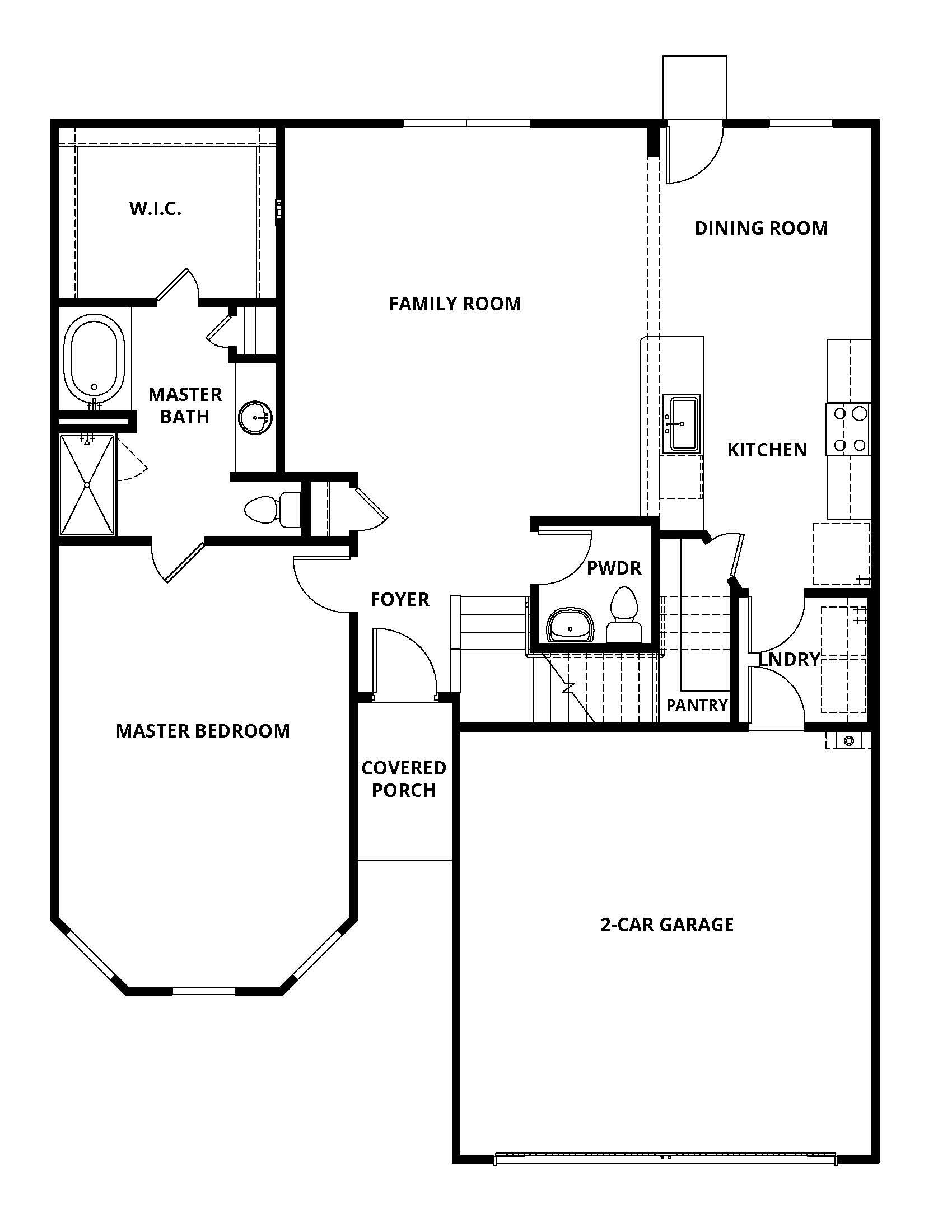 The first floor of the Cypress has a wonderful open-concept layout.