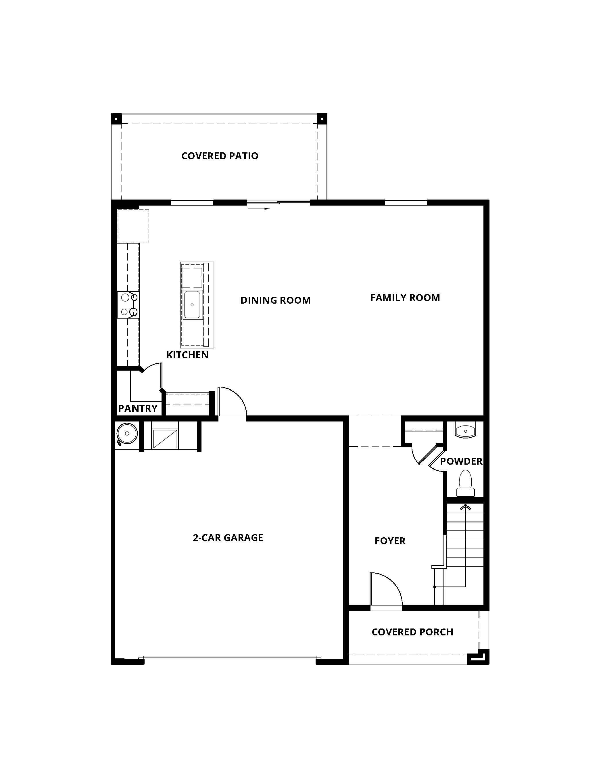 The first floor of the Stafford has a wonderful open-concept plan.