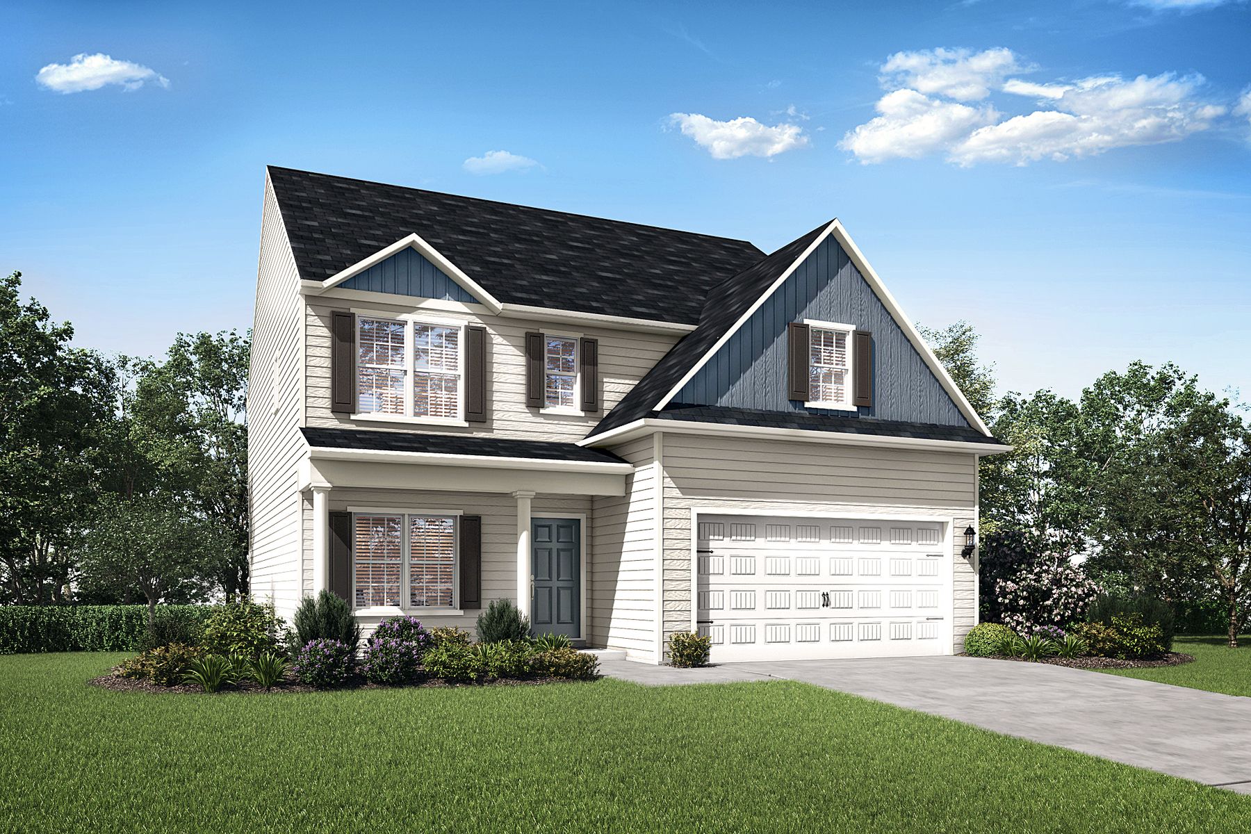 This home is two stories and has a covered front porch!