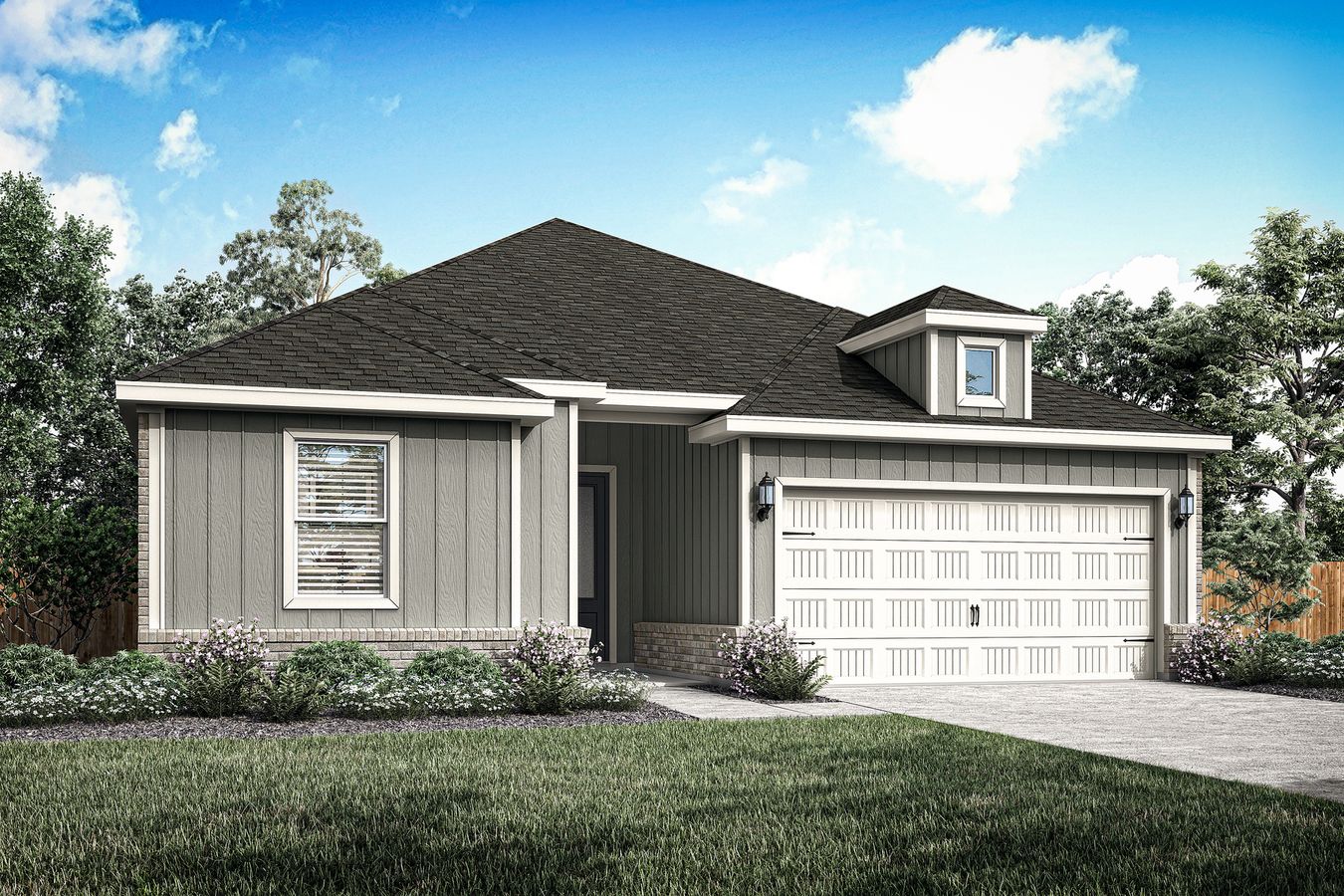 Rendeirng of the beautiful, one-story Reed floor plan.