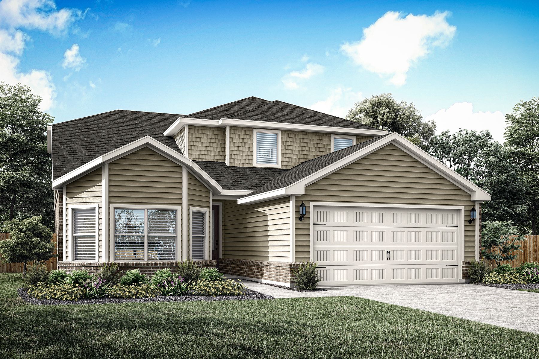 Rendeirng of the beautiful, two-story Cypress floor plan. 