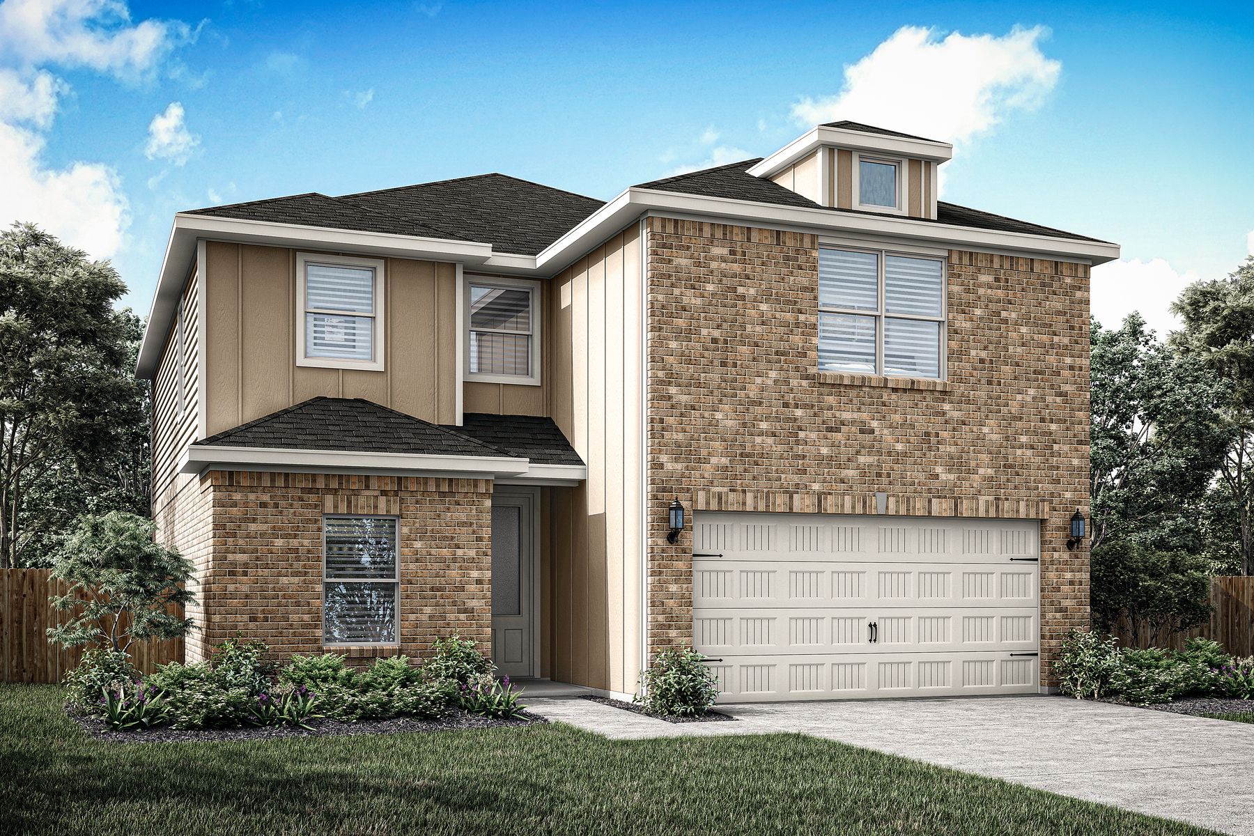 Rendering of the beautiful two-story Driftwood floor plan.