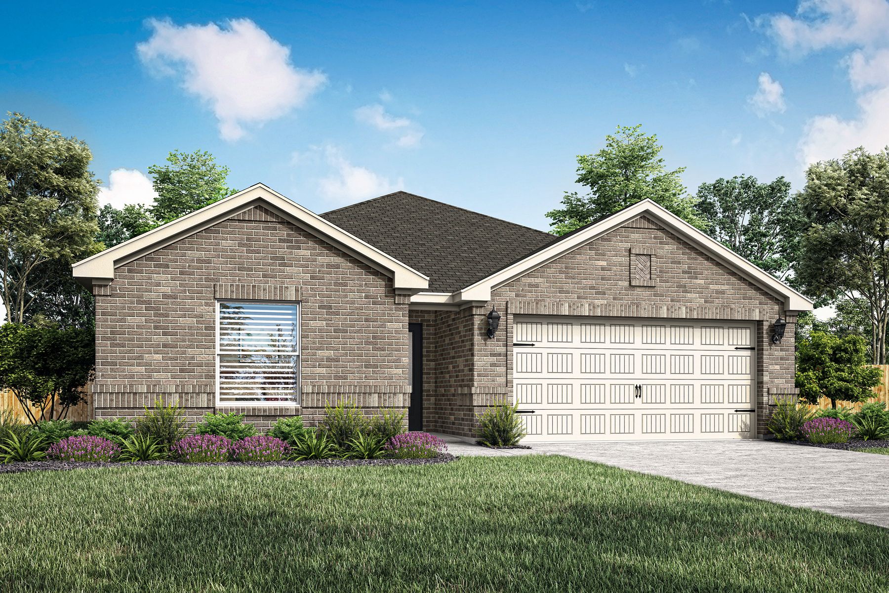 Rendering of the beautiful, one-story Sabine floor plan