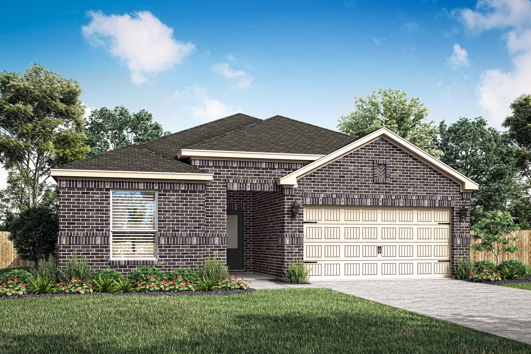 Rendering of the one-story Reed floor plan.
