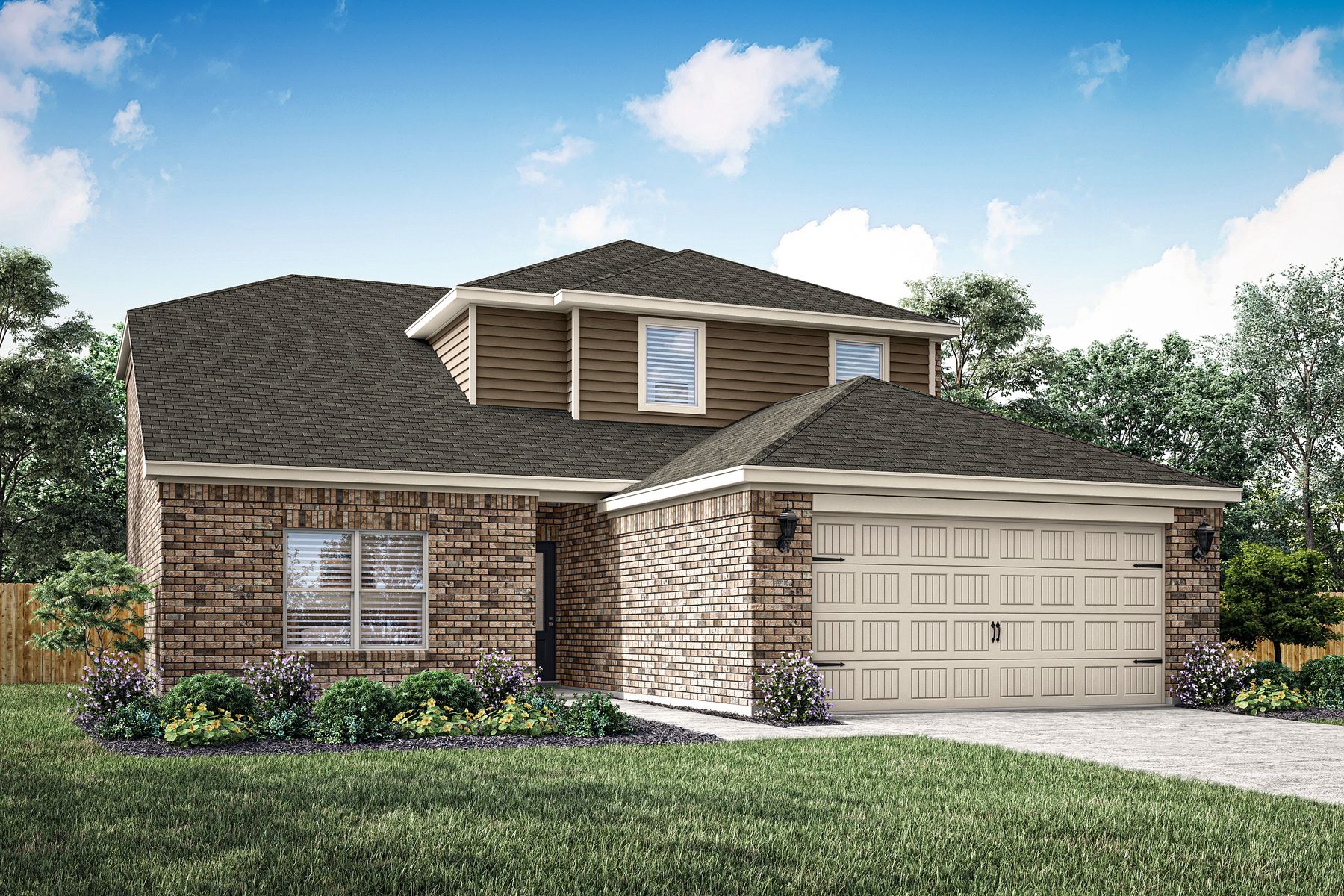Rendering of the two-story Cypress floor plan.