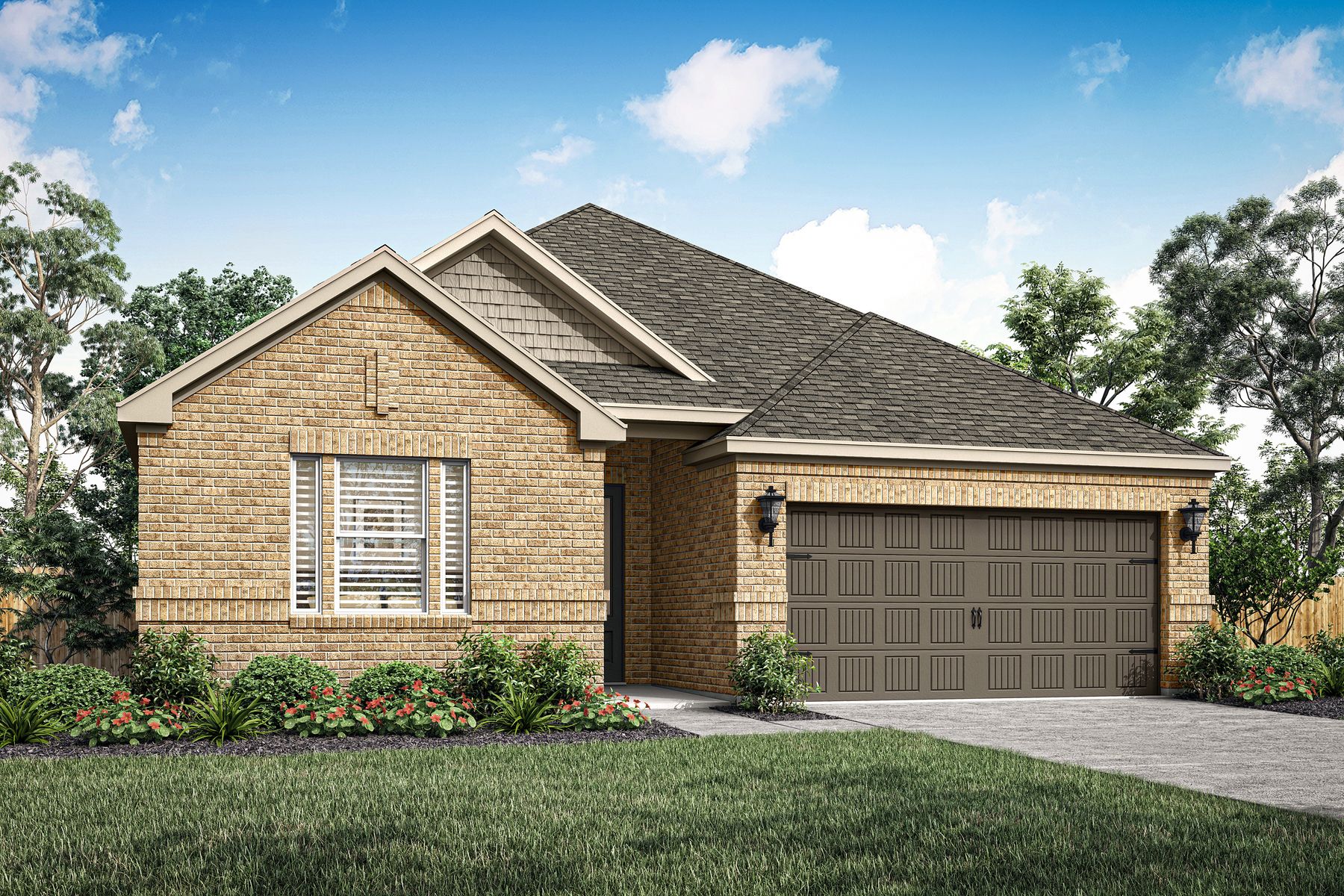 Rendering of the beautiful, one-story Juniper plan.