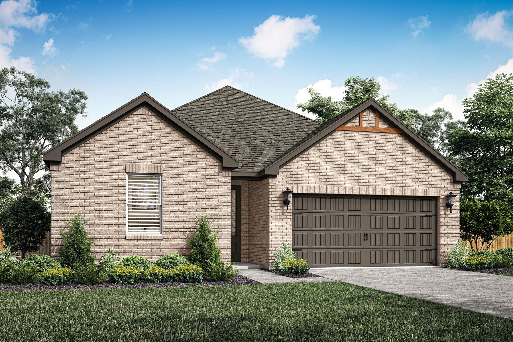 Rendering of the beautiful, one-story Durant plan.