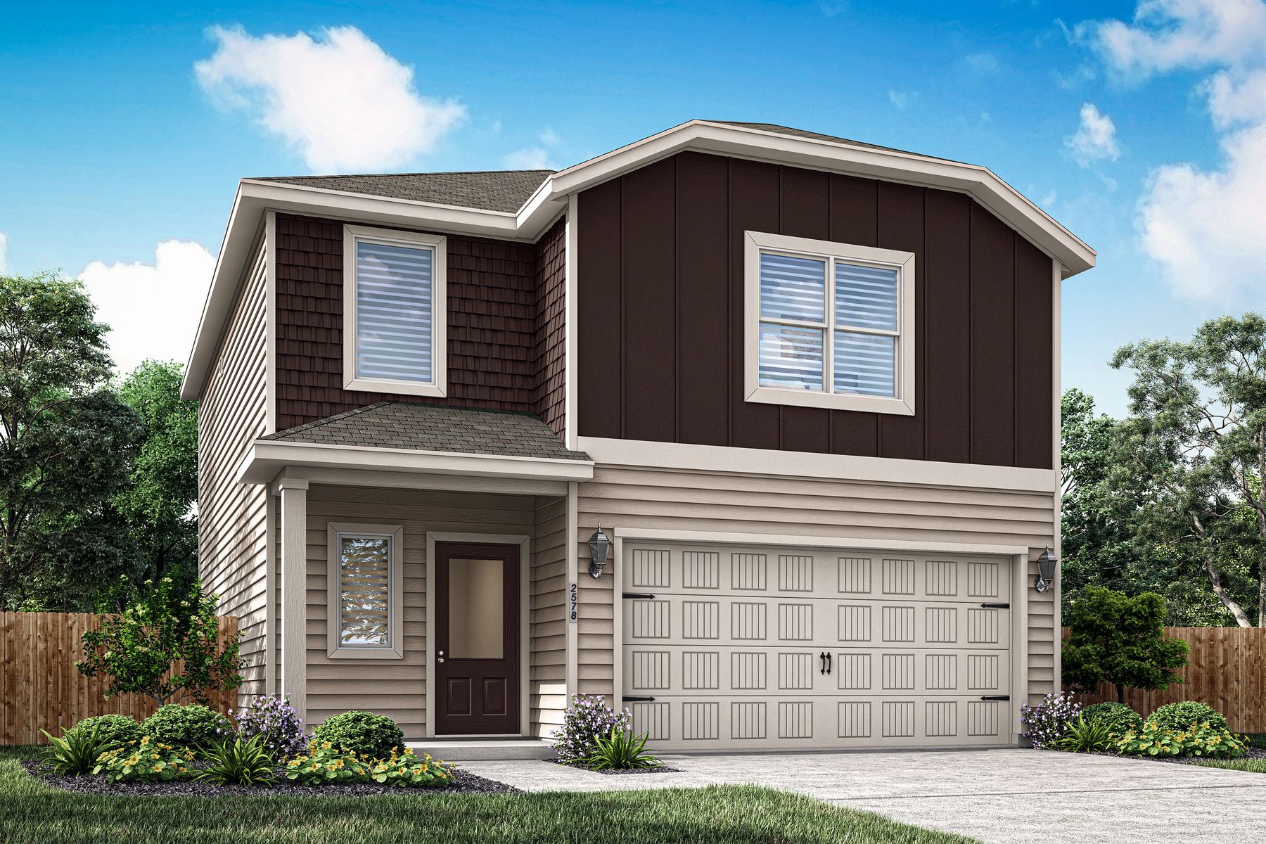 Rendering of the beautiful, two-story Colorado floor plan.