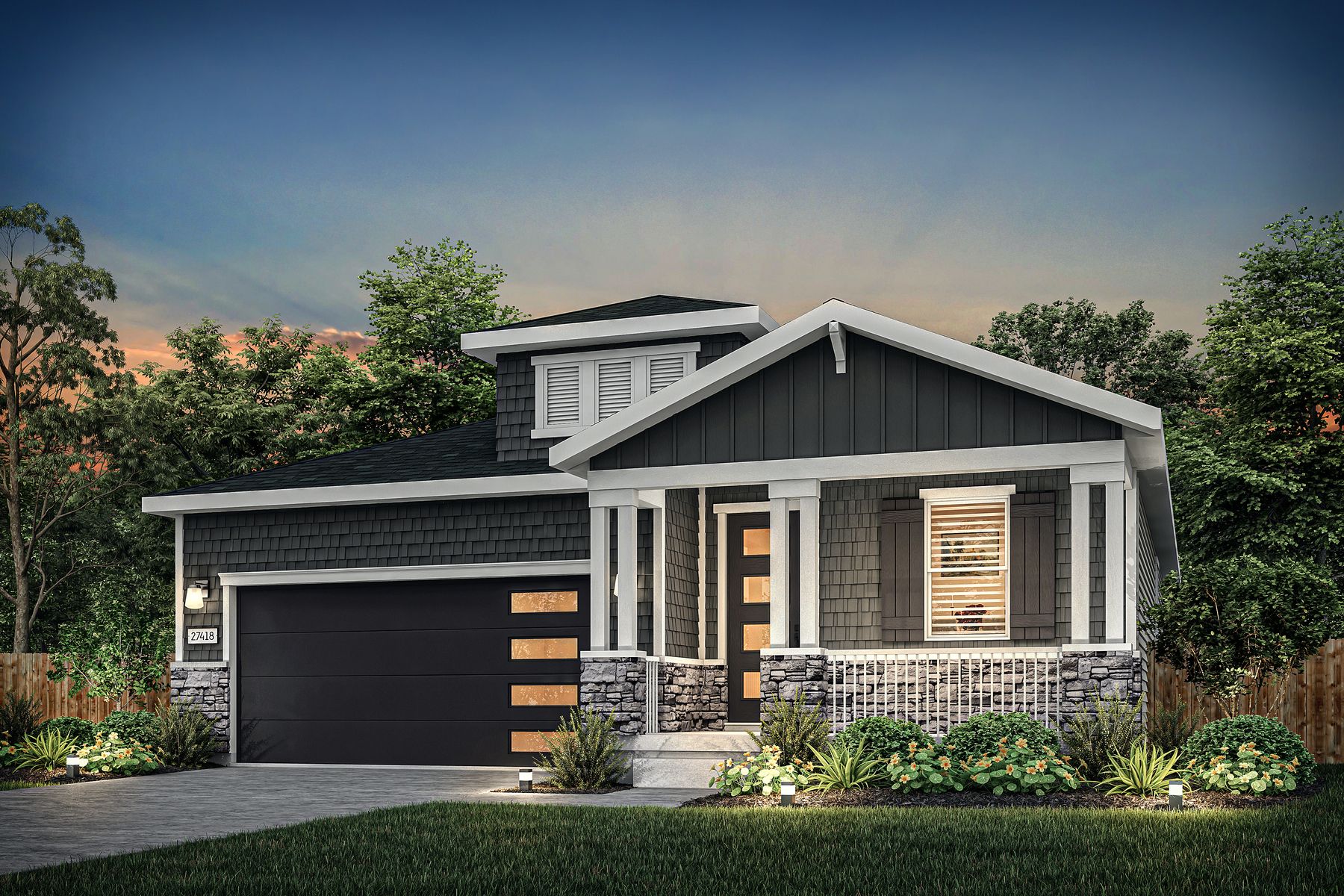 Rendering of the beautiful, one-story Aspen floor plan.