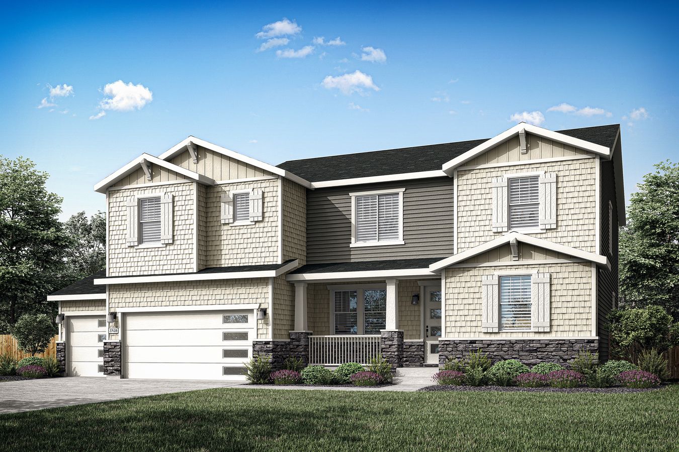 Rendering of the beautiful, two-story Monte Vista floor plan.