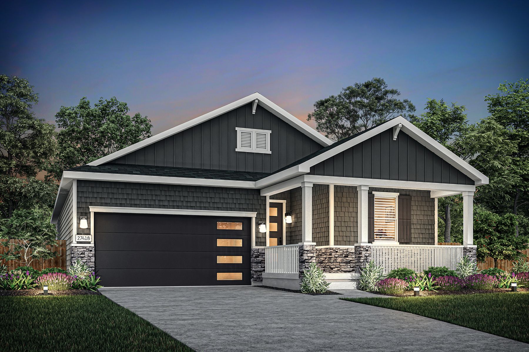 Rendering of the beautiful, one-story Breckenridge floor plan.