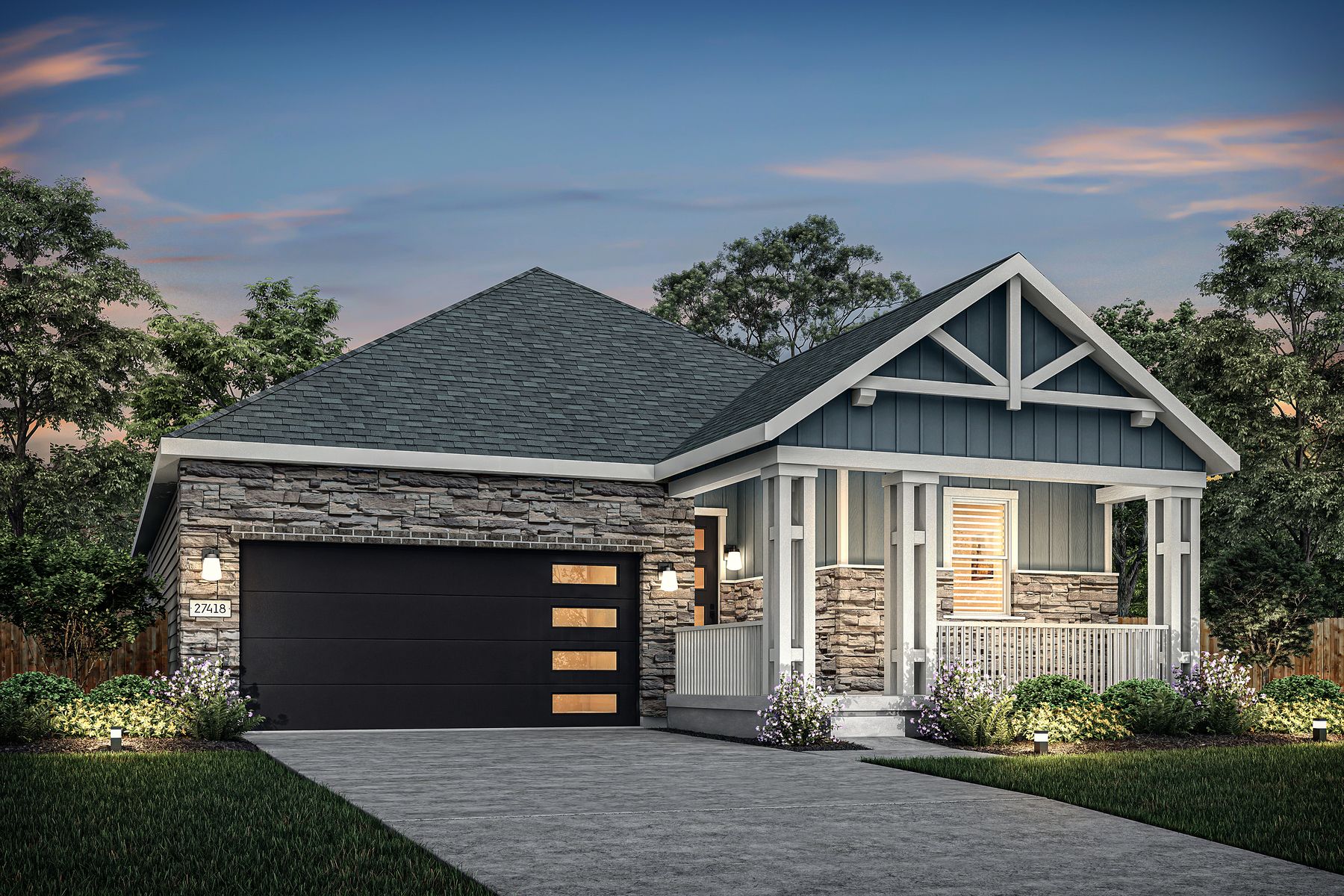 Rendering of the beautiful, one-story Breckenridge floor plan.