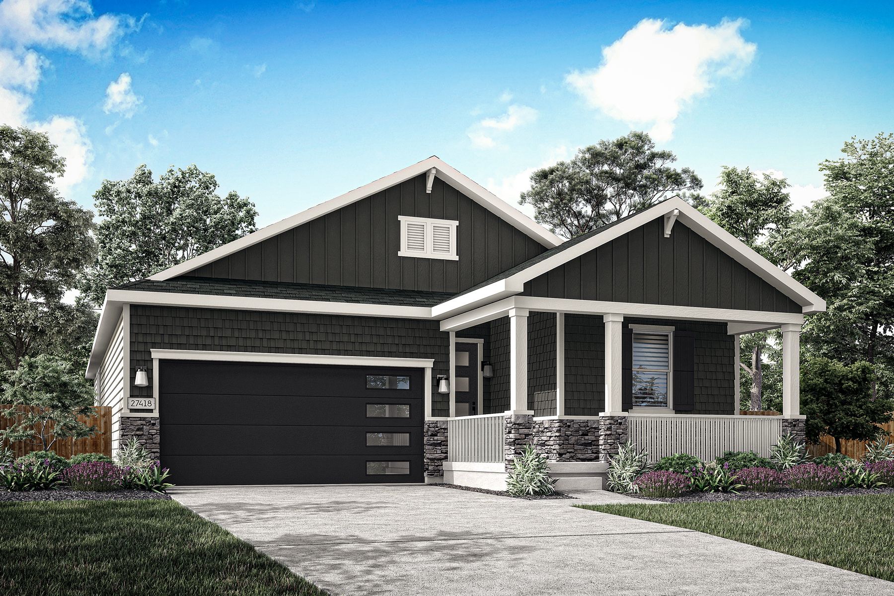 Rendering of the beautiful, one-story Breckenridge floor plan.