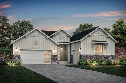Rendering of the beautiful, one-story Estes floor plan.