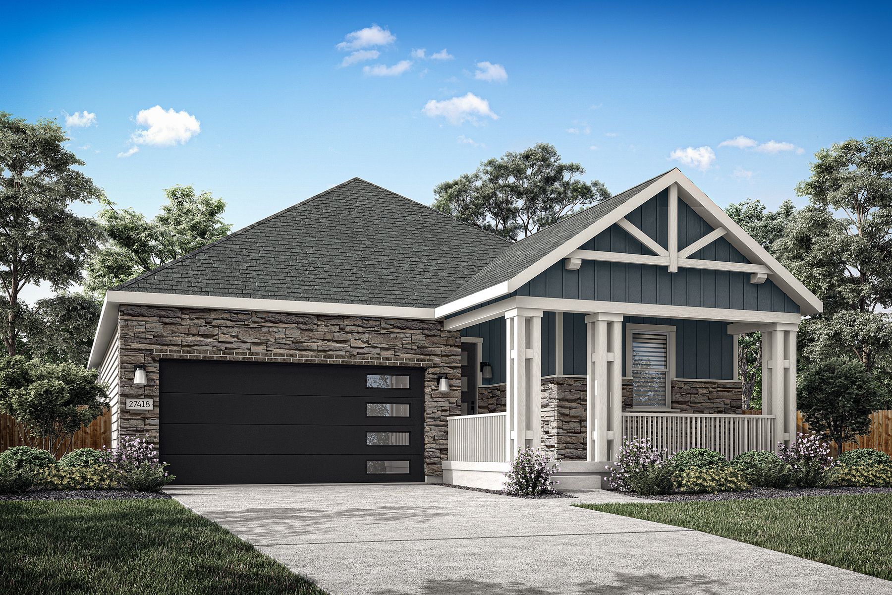 Rendering of the beautiful, one-story Breckenridge floor plan.