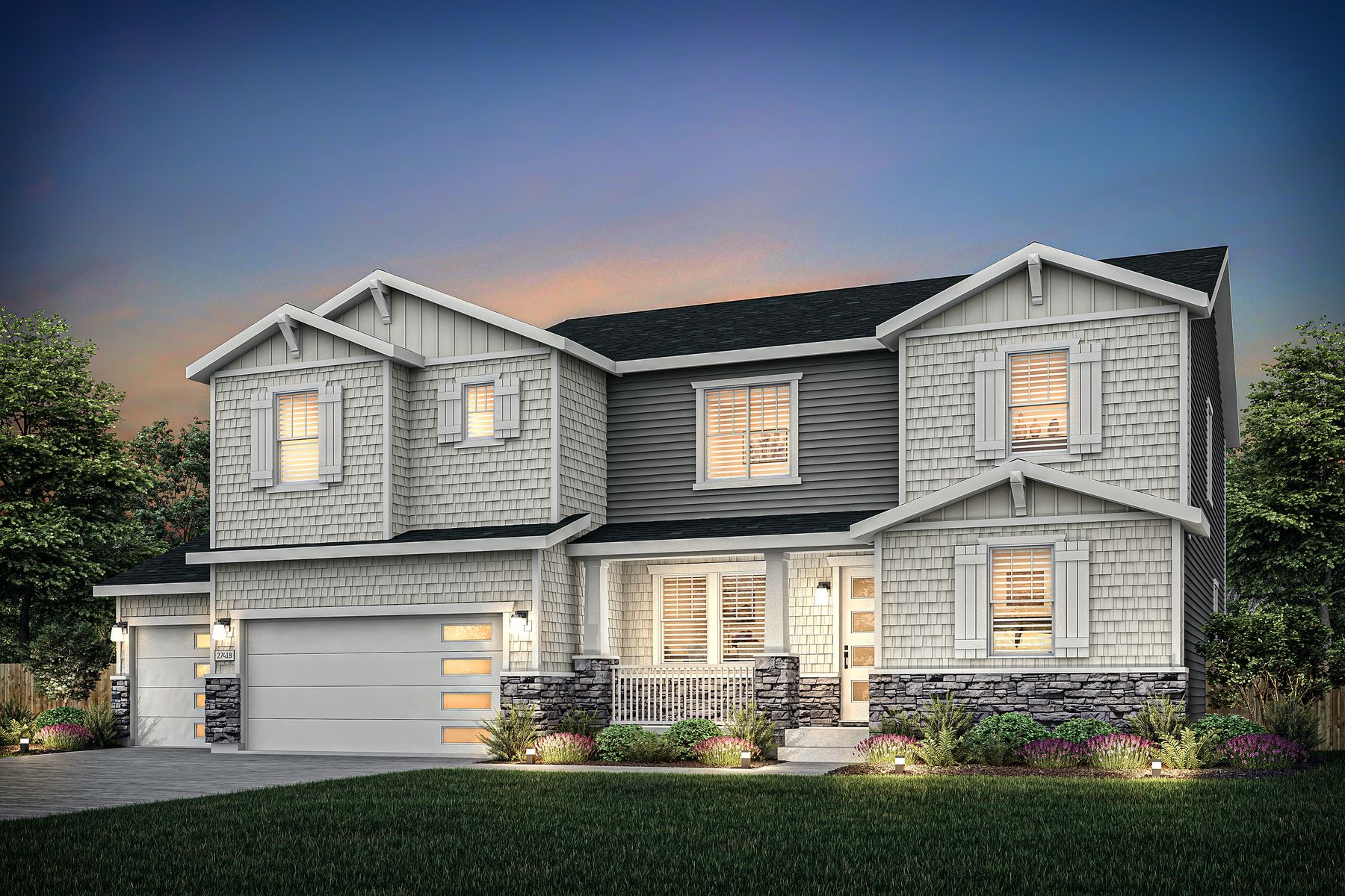Rendering of the beautiful, two-story Monte Vista floor plan.