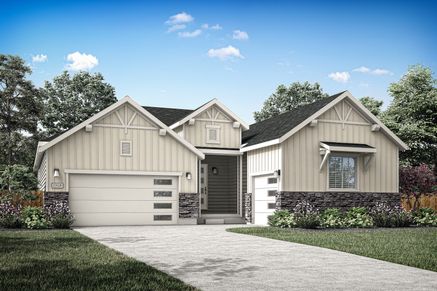 Rendering of the beautiful, one-story Estes floor plan.