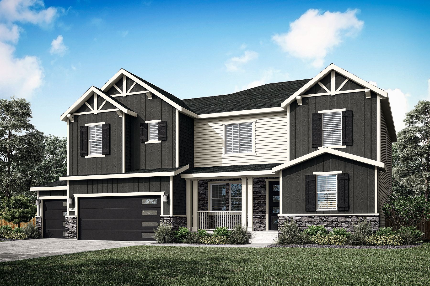 Rendering of the beautiful, two-story Monte Vista floor plan.
