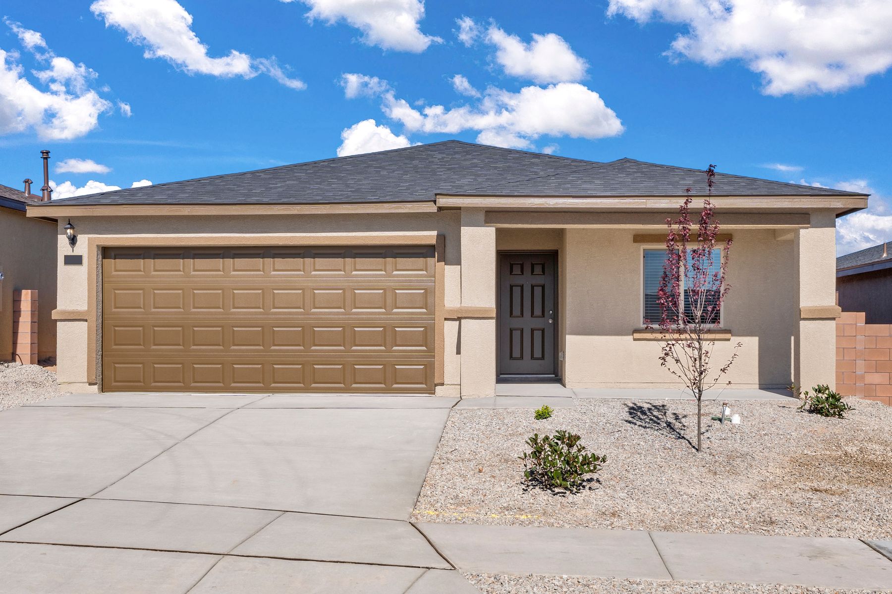 This home has a beautiful stucco exterior.