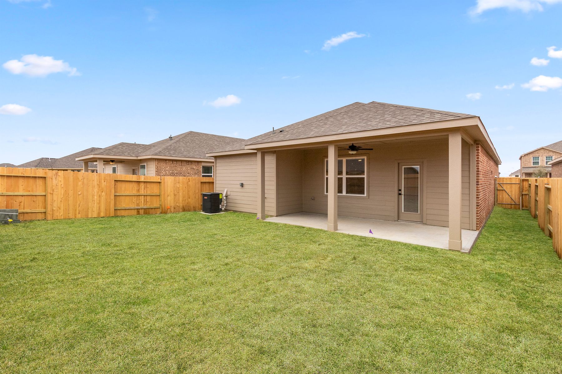 The Pintail features a spacious backyard for humans and animals to enjoy.