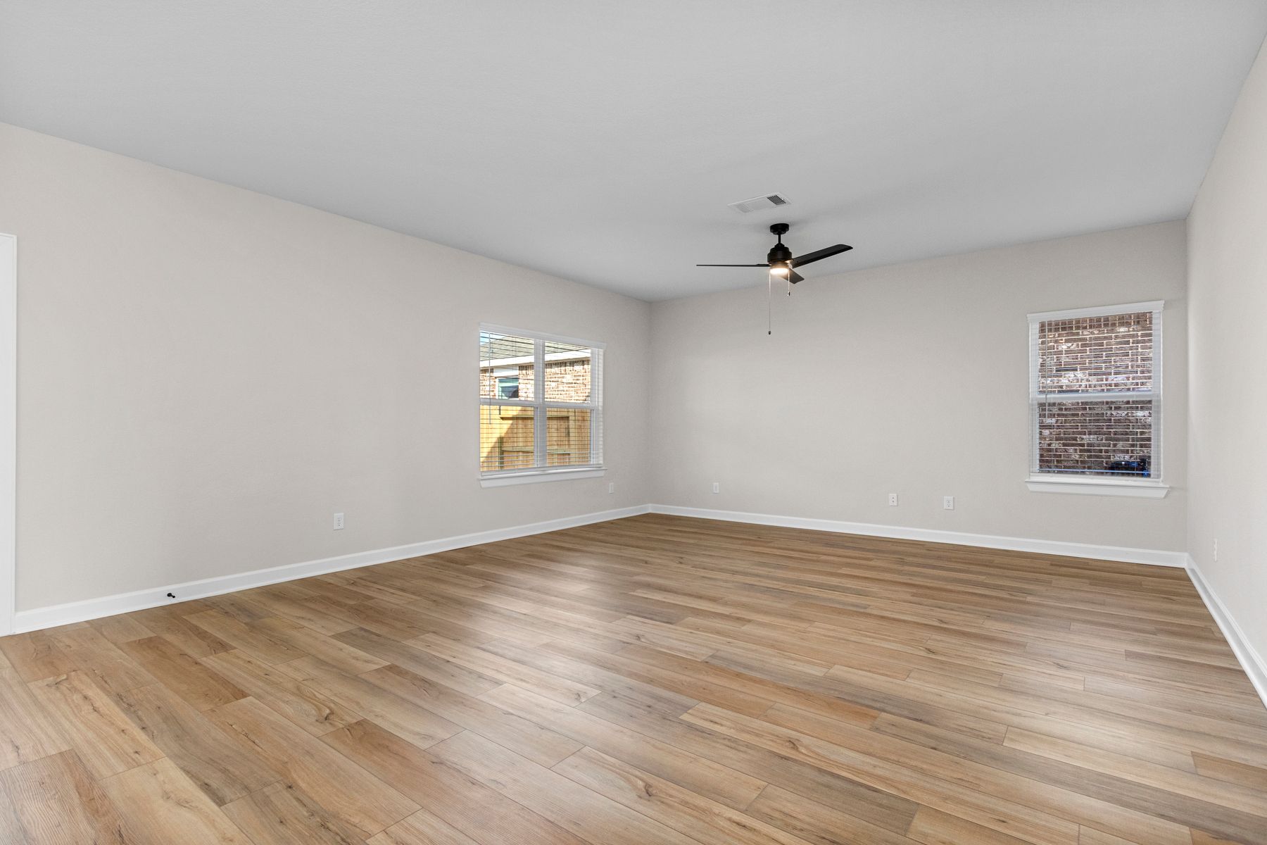 This family room opens to backyard patio.