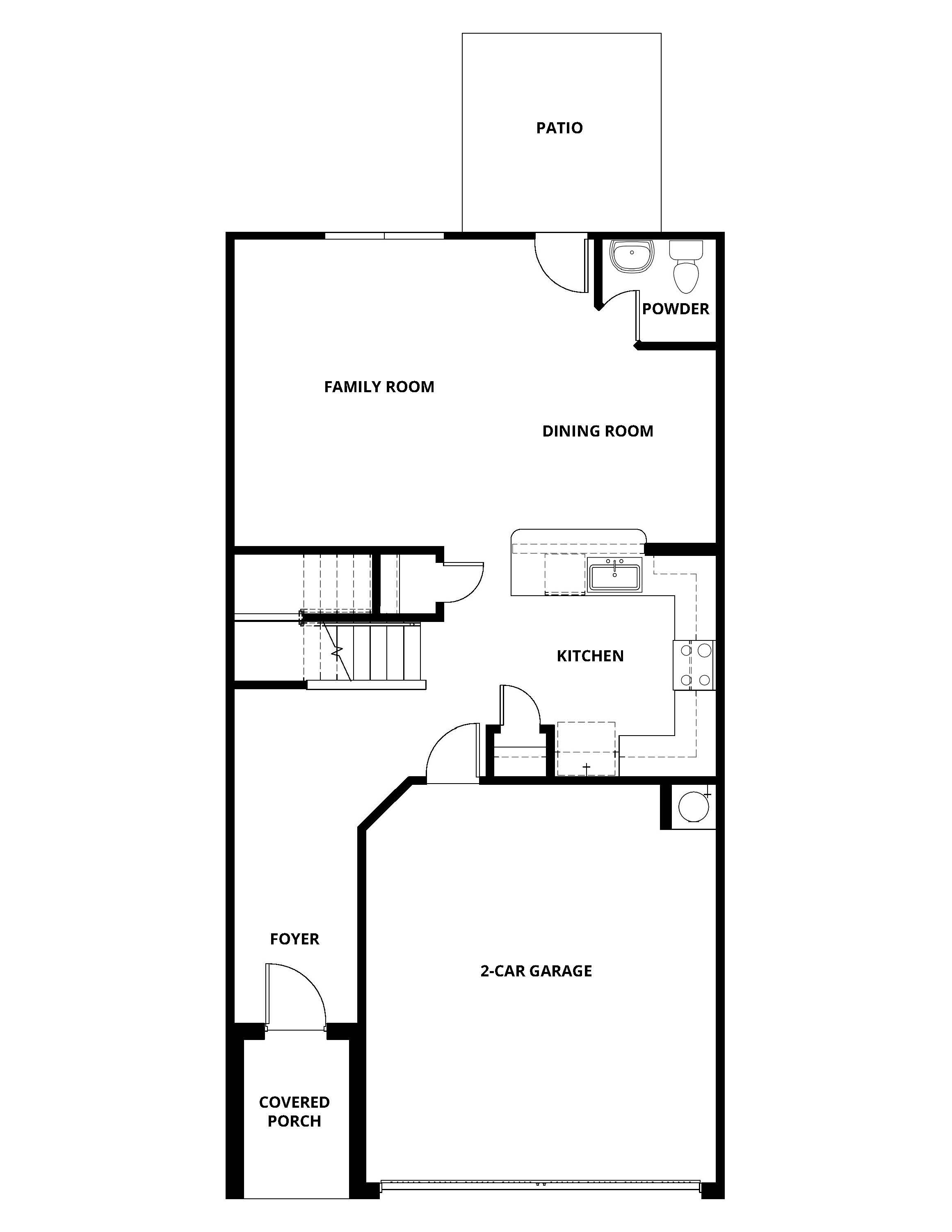 The first floor of the Appaloosa has an open-concept layout. 