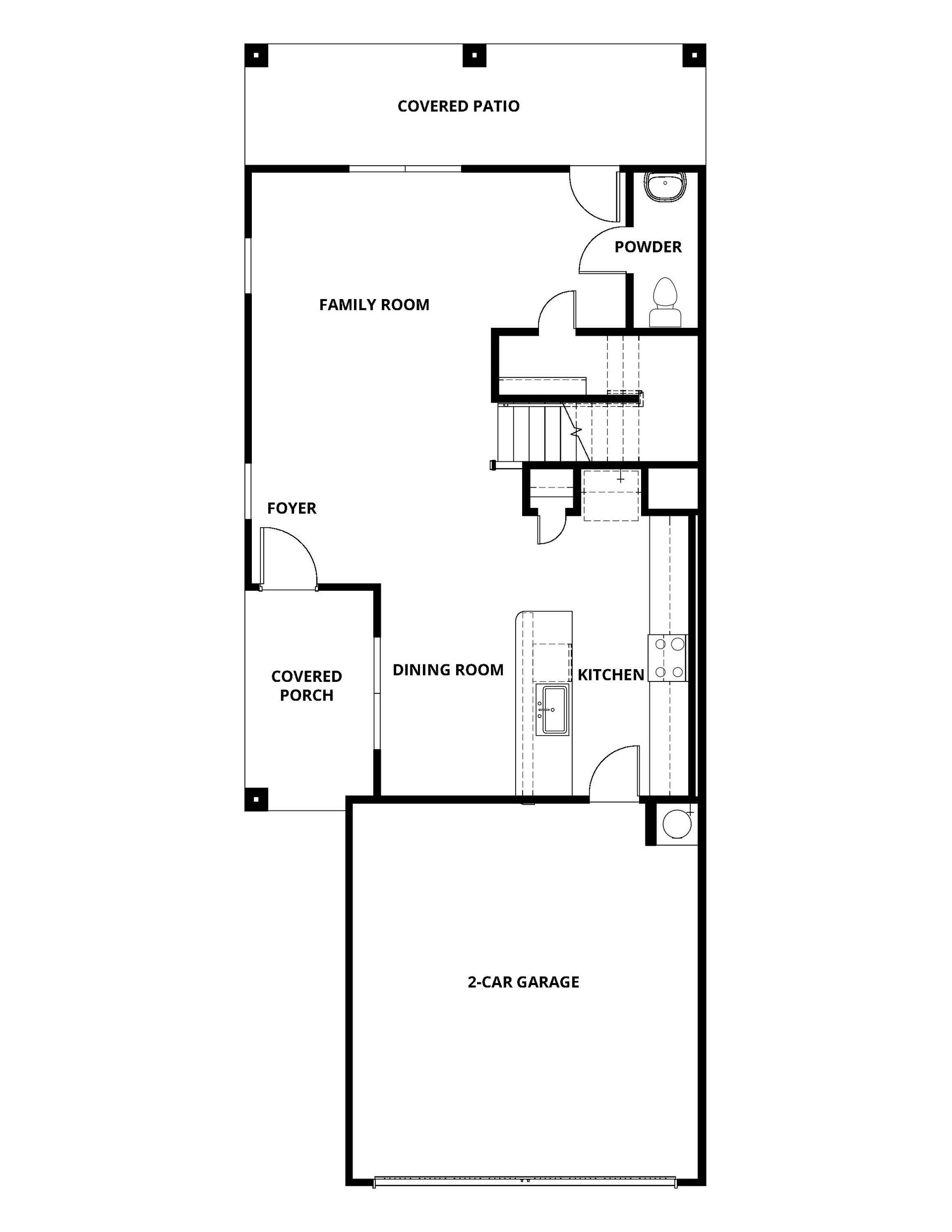 The first floor of the Caspian has an open-concept layout. 