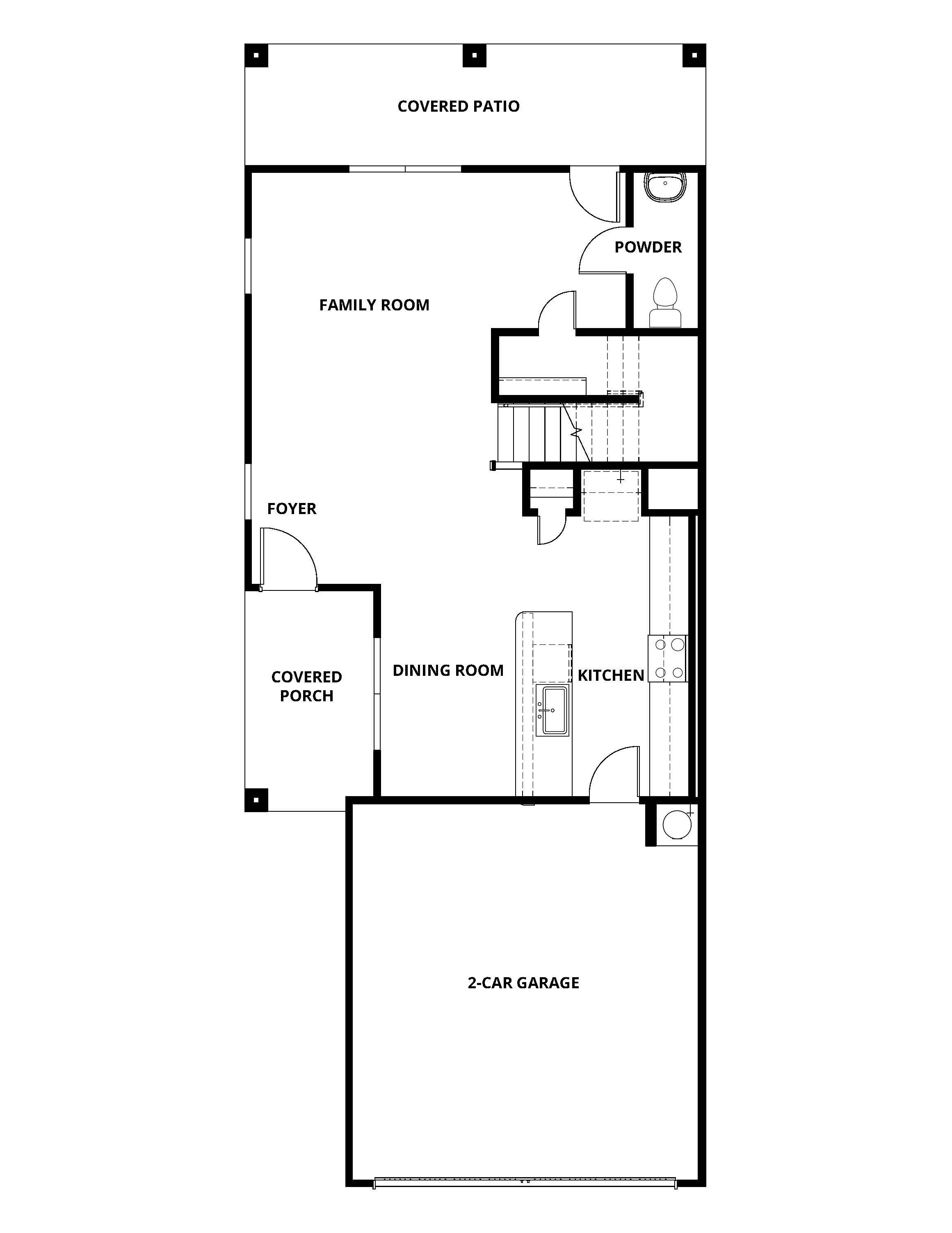 The first floor of the Caspian has an open-concept layout. 