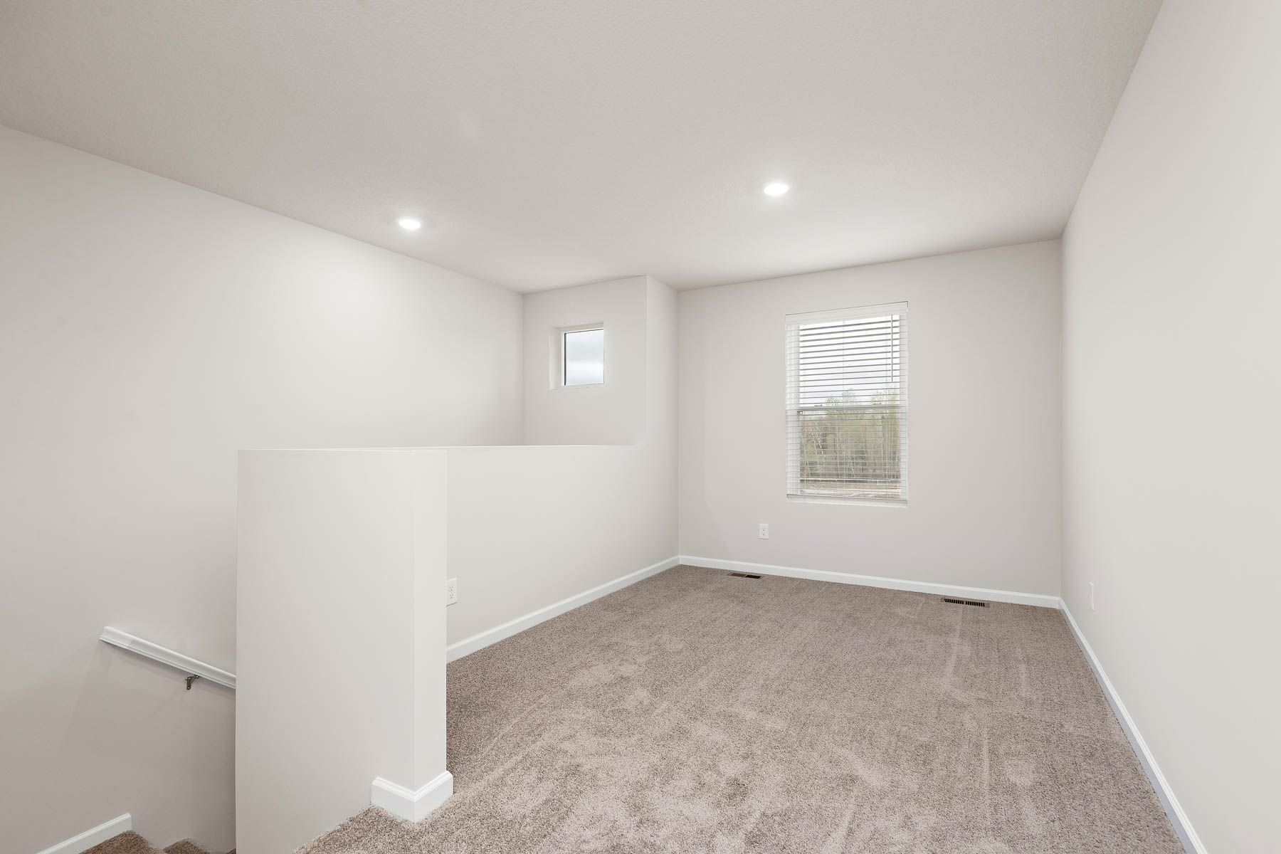 There is a loft upstairs off the stairs.
