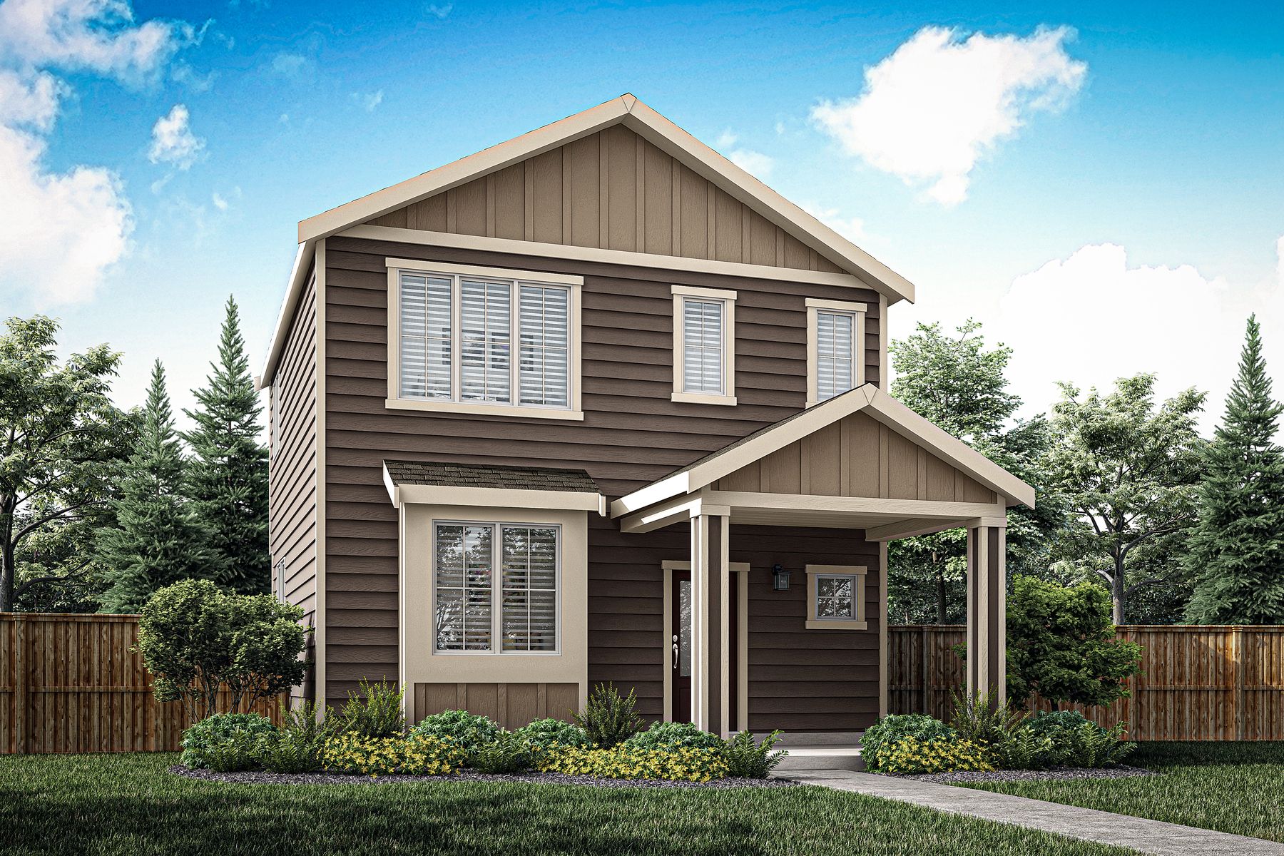 The Cayuse is a beautiful two story home with siding.