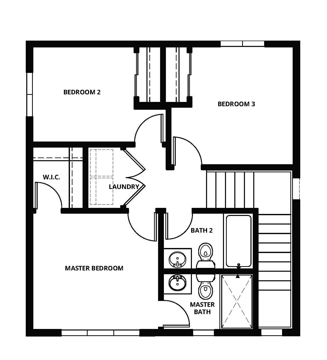 The second floor of the Cayuse has the bedrooms.