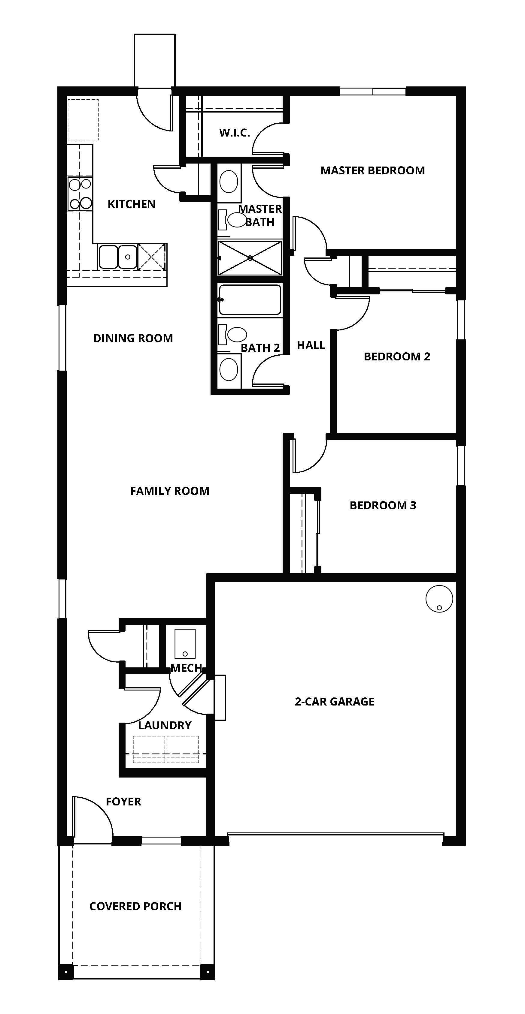 The Aspen has a chef ready kitchen and spacious family room.