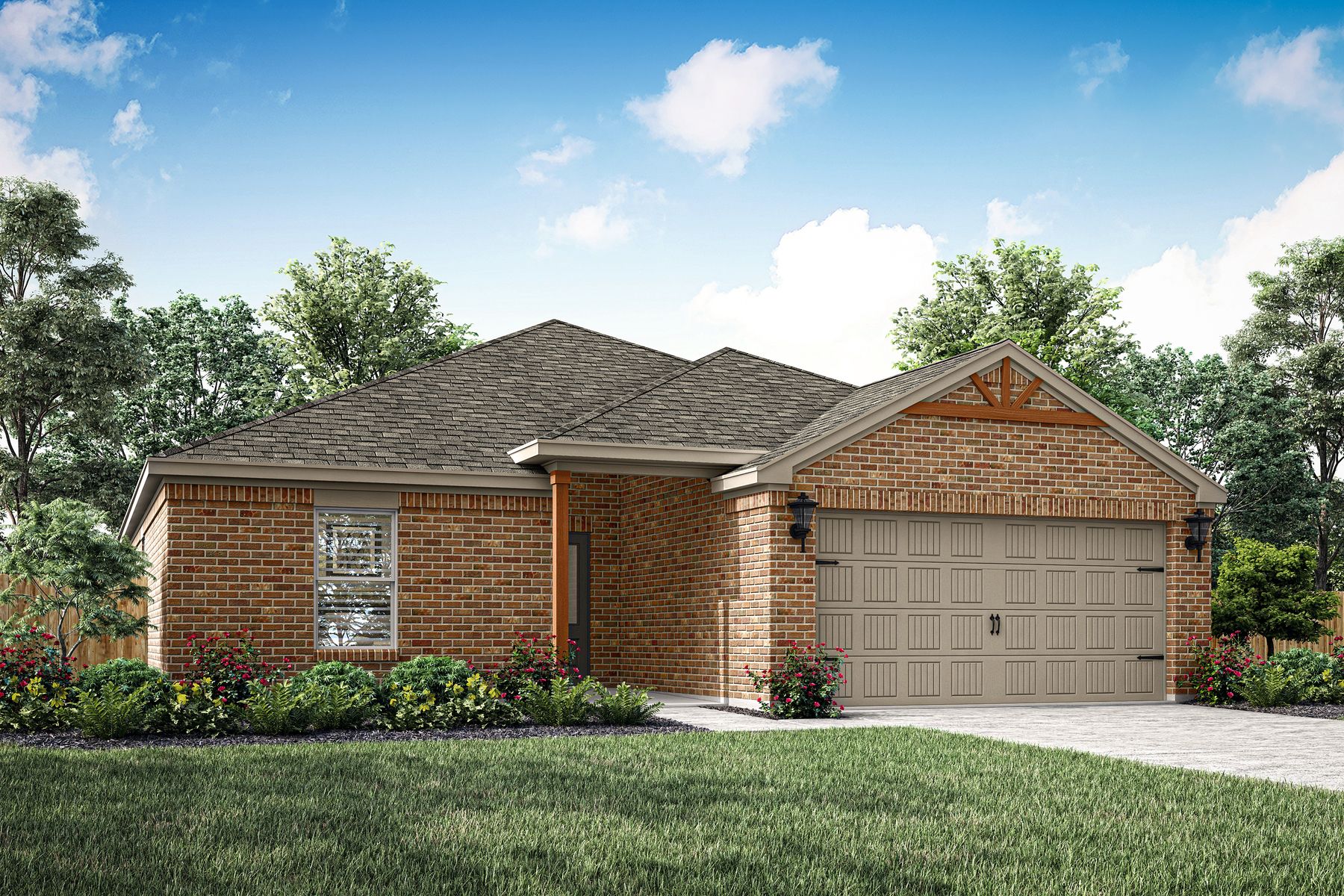 Beautiful one-story, brick home.